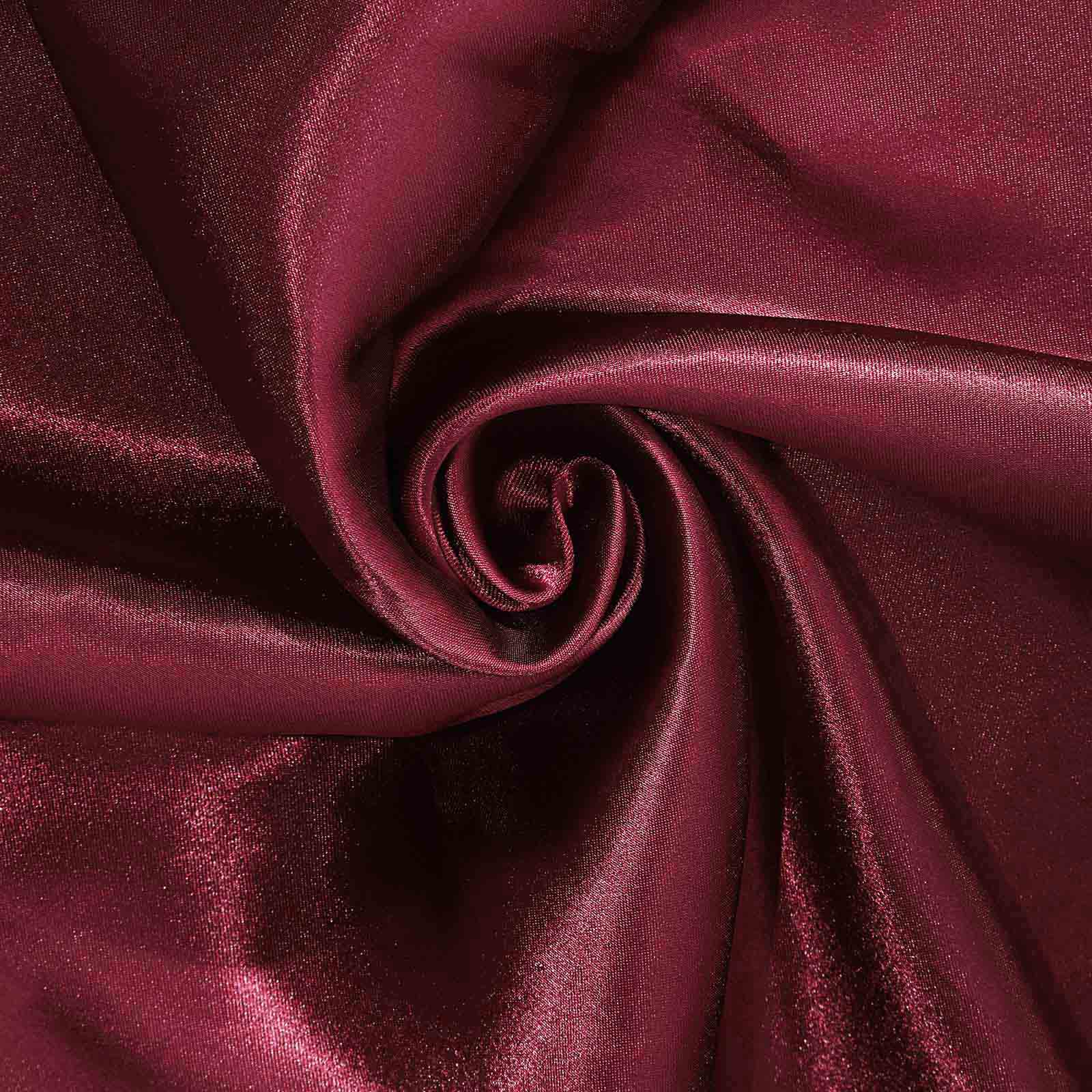 Burgundy Satin Self-Tie Chair Cover - Universal Design for Folding, Dining & Banquet Chairs