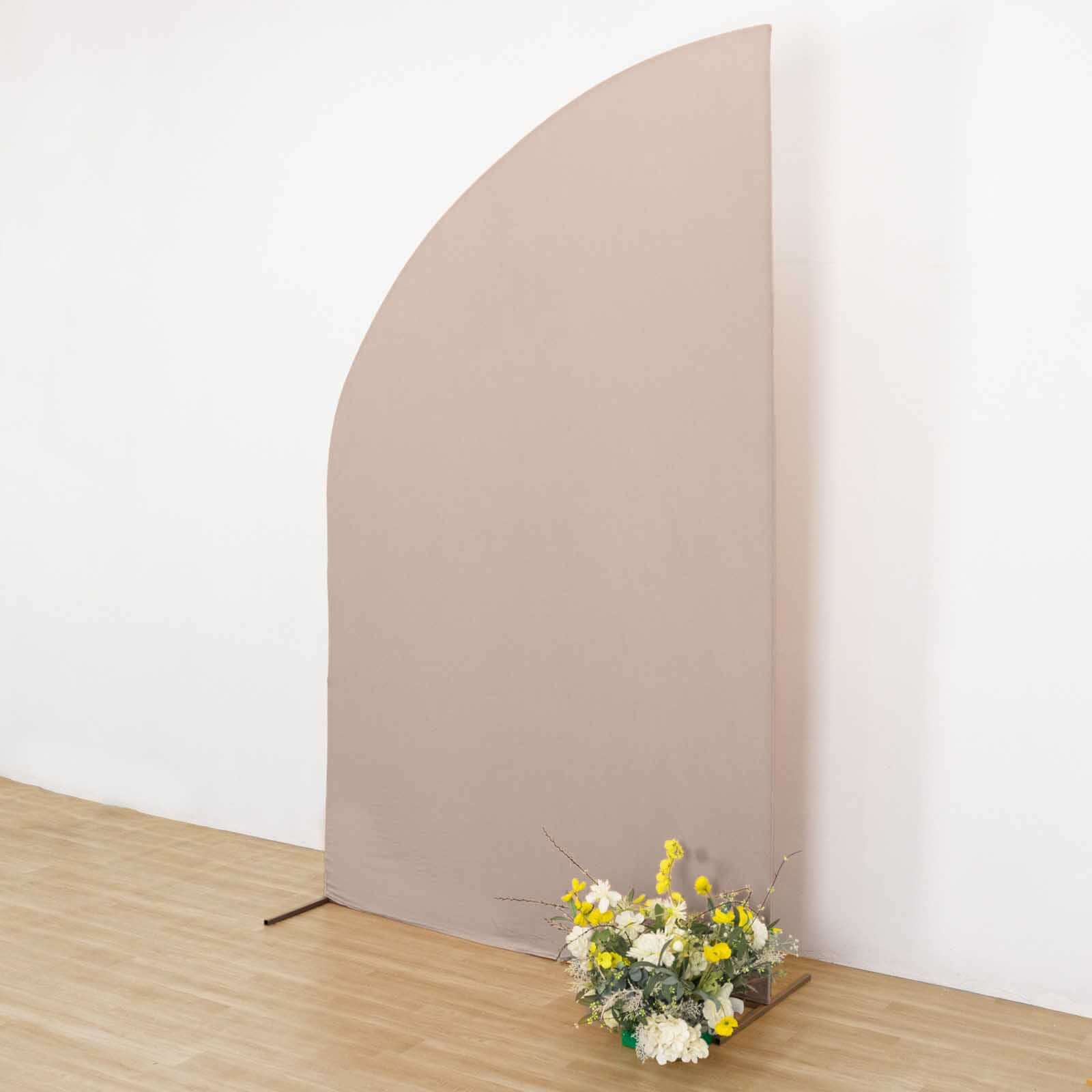 Hot Sale! 8ft Nude Spandex Fitted Cover for Half Moon Wedding Backdrop Stand