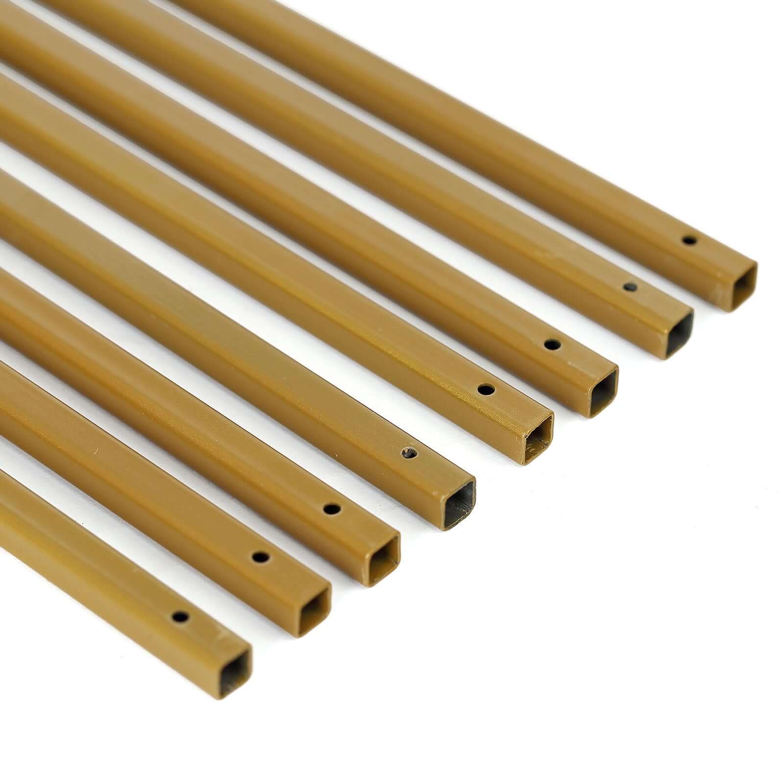 Hot Deal! 2-Pack Matte Gold Metal Rectangular Geometric Column Flower Stands for Upscale Floral Arrangements