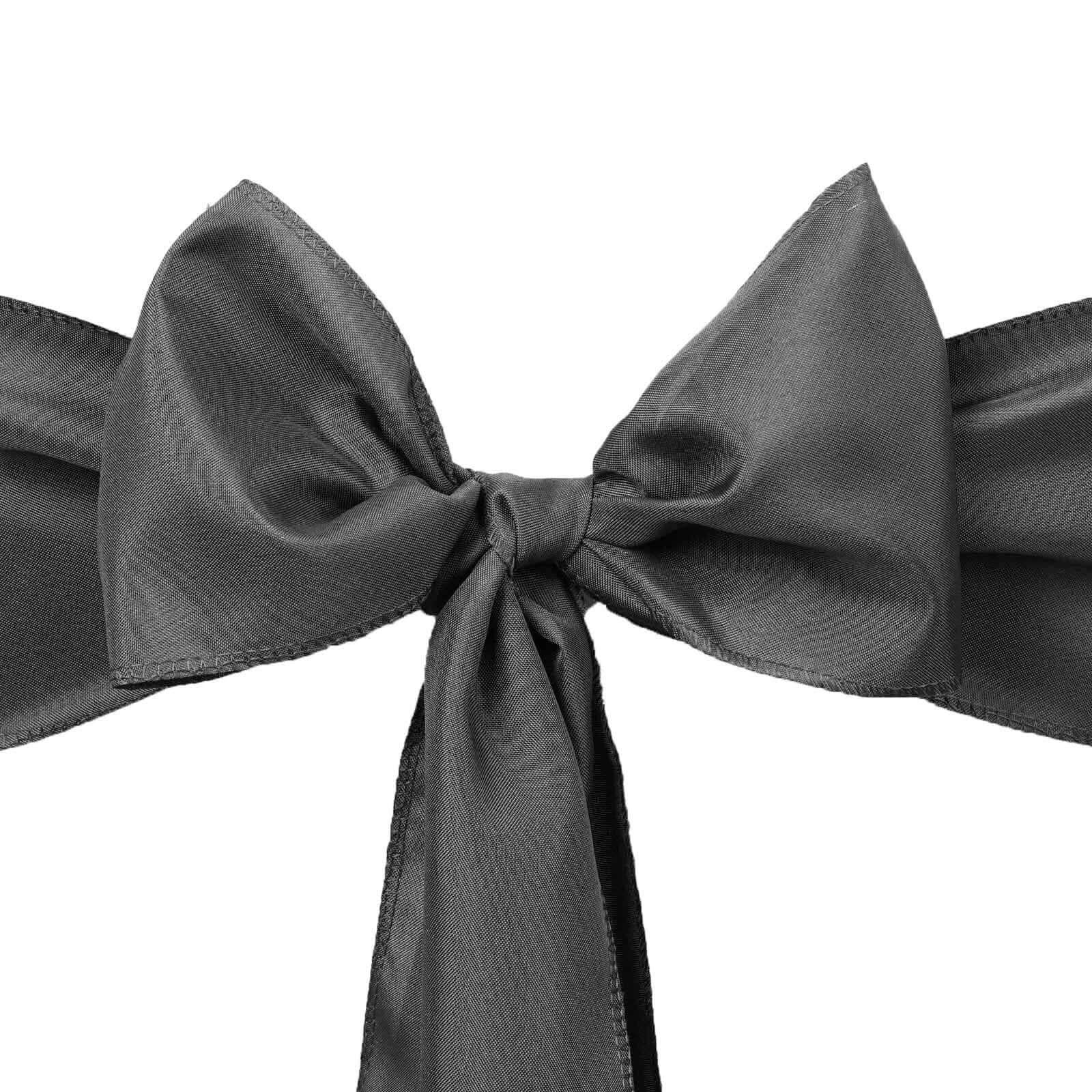 Hot Sale! 5-Piece Set of Charcoal Gray Polyester Chair Sashes, 6x108 Inches