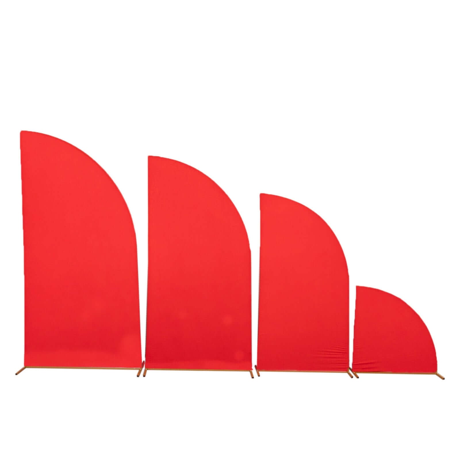 Custom-Fit Matte Red Spandex Half Moon Wedding Arch Covers Set of 4 - 2.5ft to 7ft Sizes