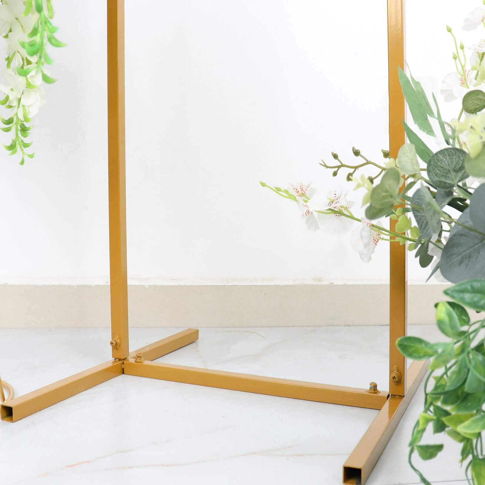 Hot Sale! 6.5ft Slim Gold Metal Rectangular Wedding Arch Backdrop Stand