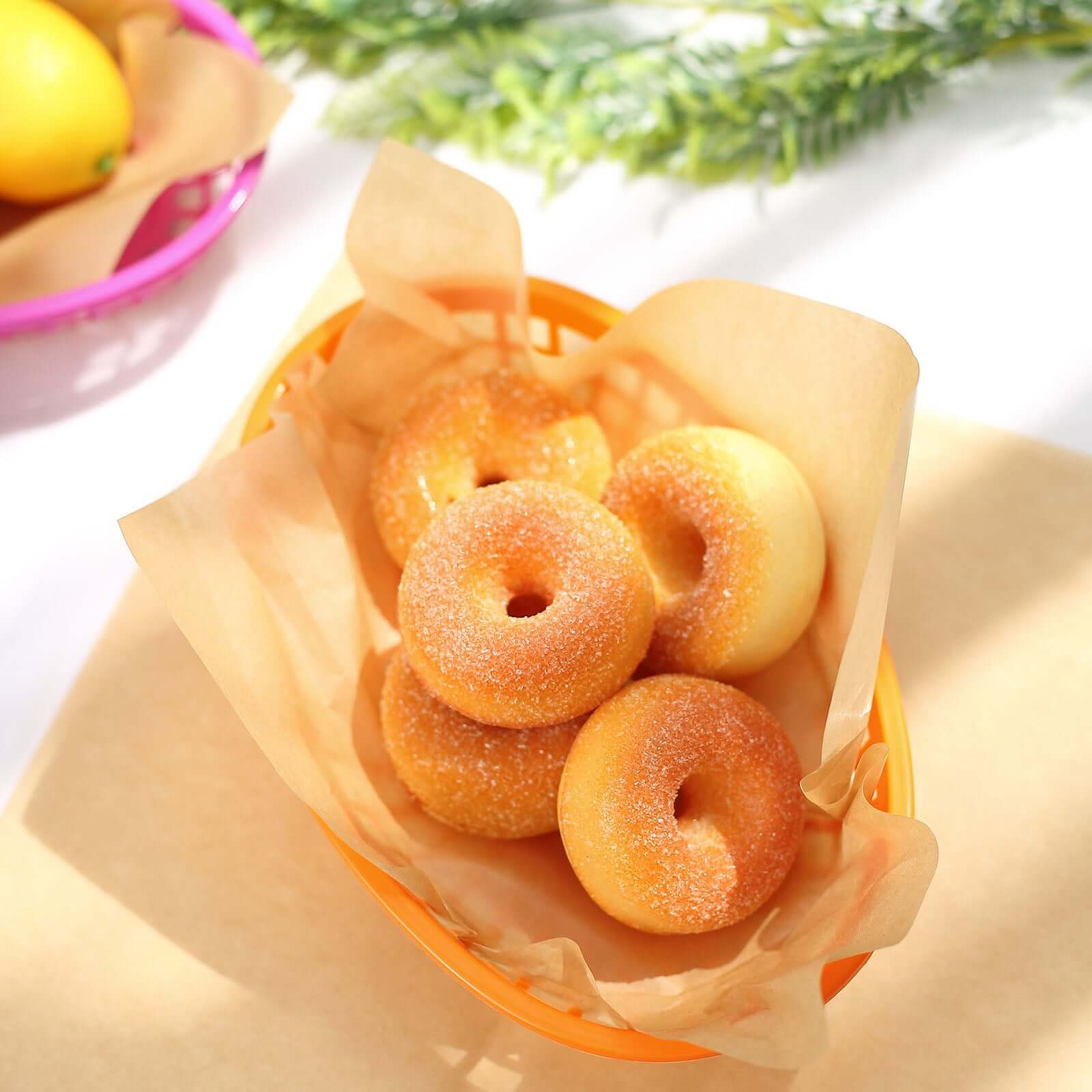 50-Pack Natural Brown Square Wax Paper Basket Liners - Ideal for Food Wrapping