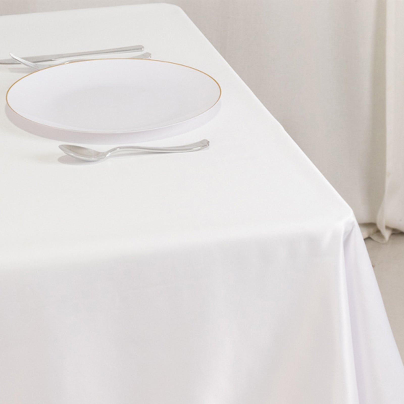 Premium White Lamour Satin 54x54 Square Table Overlay - Ideal for Weddings & Parties