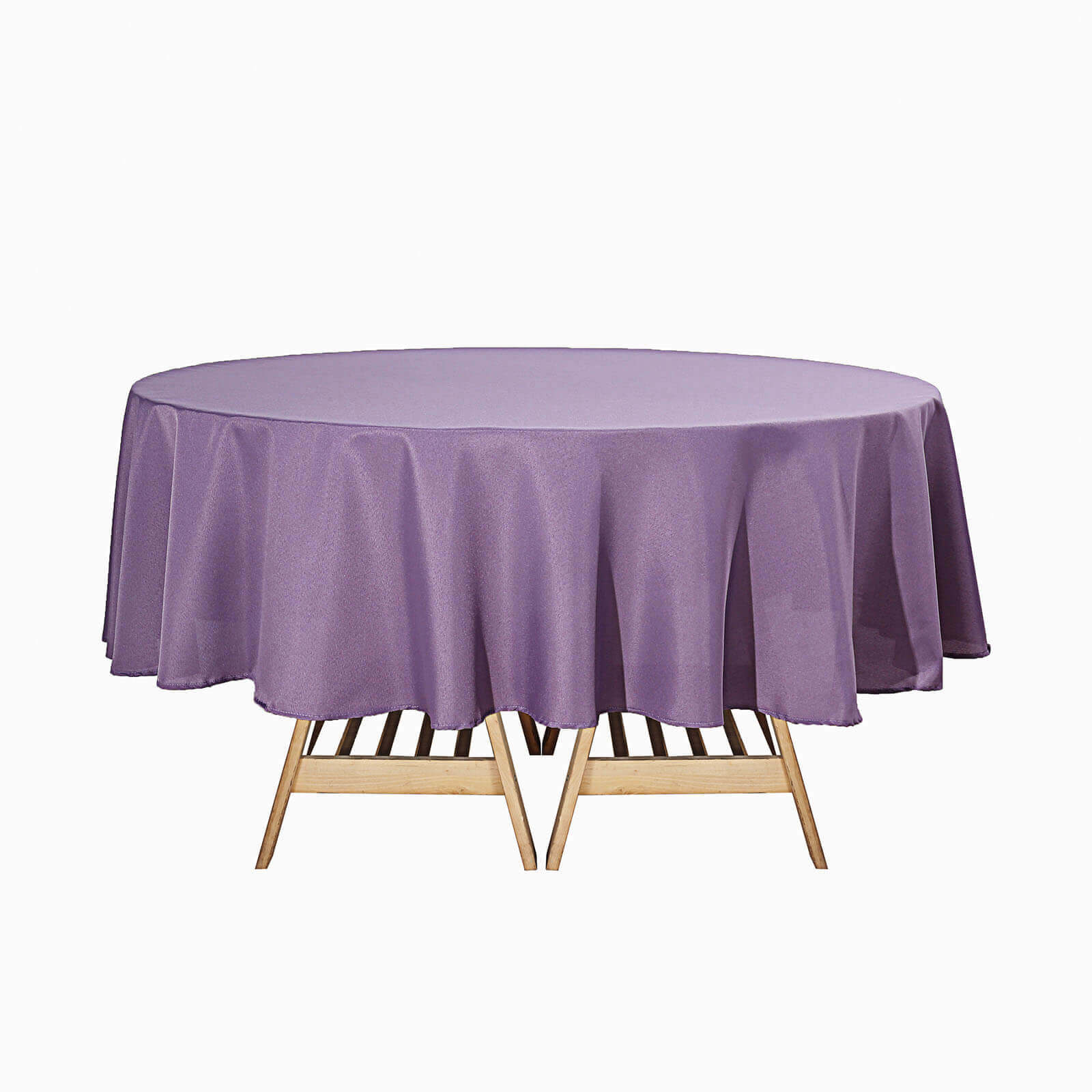 Stain & Wrinkle-Resistant 90' Round Violet Amethyst Polyester Tablecloth