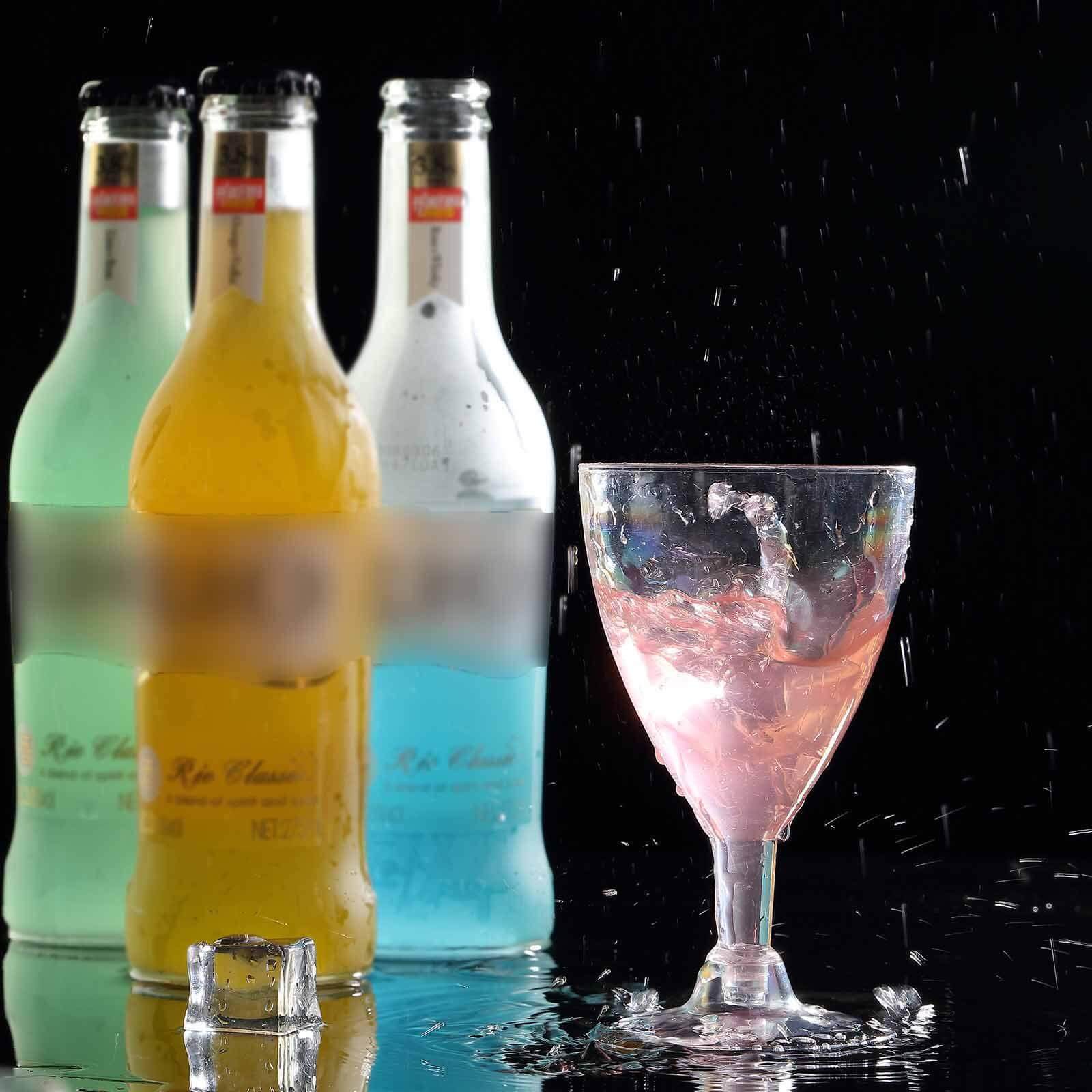 Hot Deal! 12-Pack 6oz Clear Plastic Disposable Wine Glasses with Short Hollow Stem