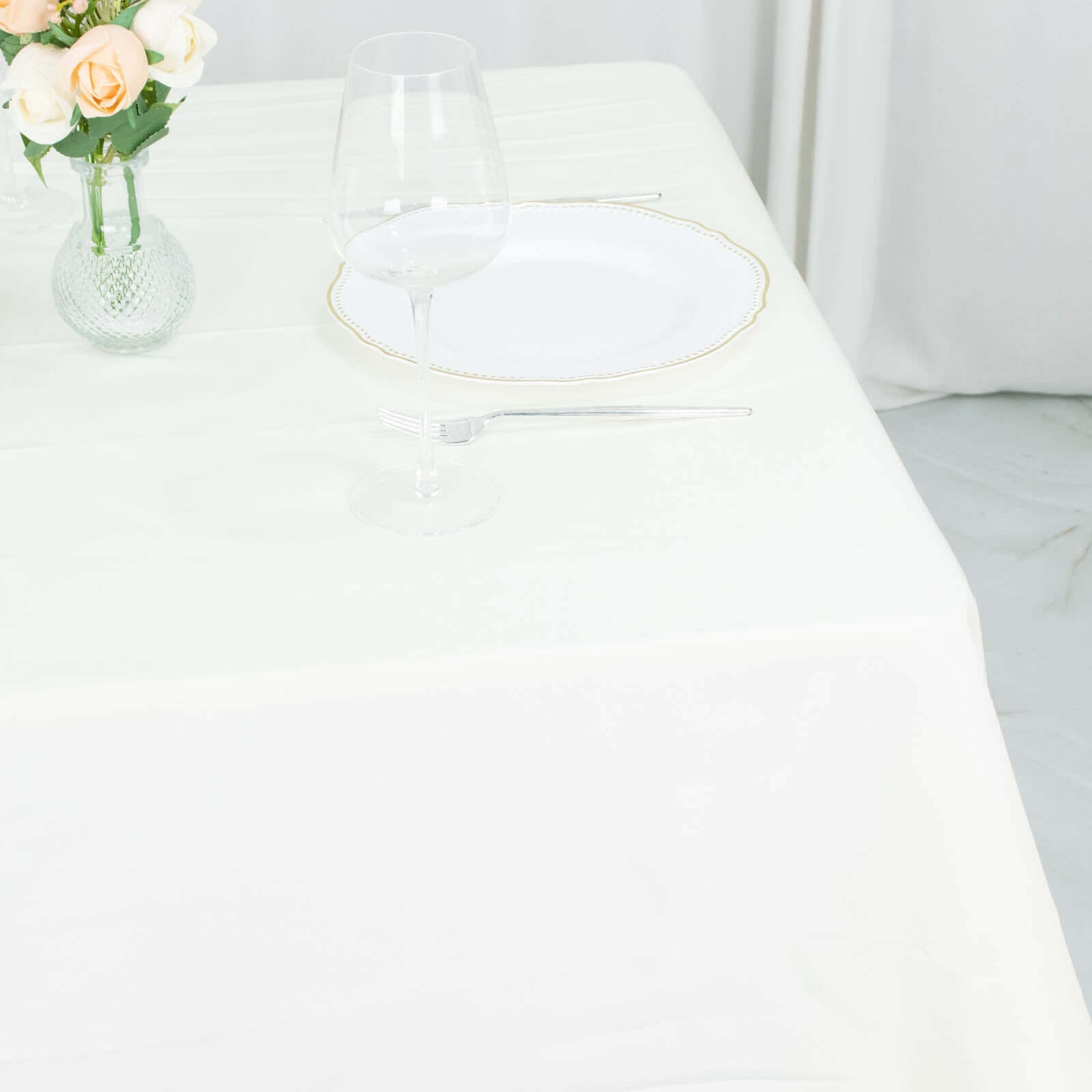 Ivory 70x70 Premium Polyester Wrinkle-Resistant Tablecloth 220GSM - Ideal for Events