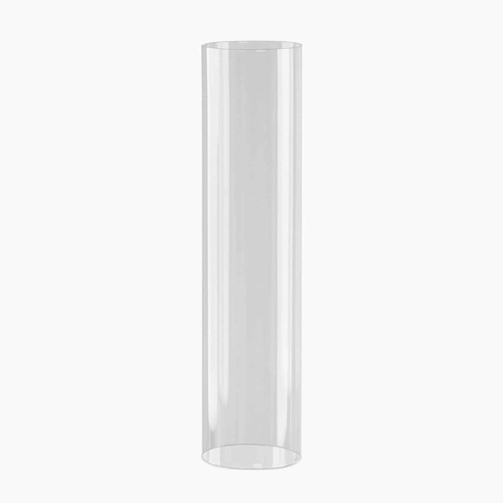 2-Piece Clear Glass Open-End Hurricane Candelabra Shades - 20-Inch Stylish Table Centerpieces