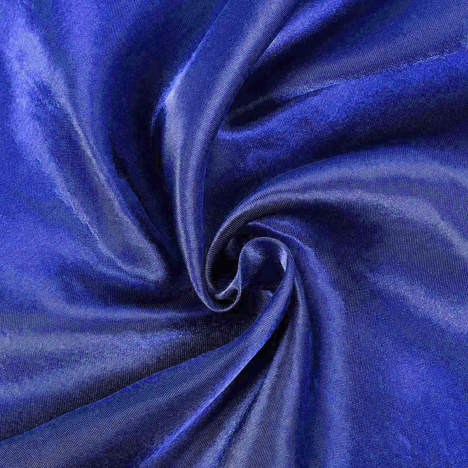 Royal Blue Satin 108-Inch Round Tablecloth - Smooth, Lustrous, and Ideal for Events