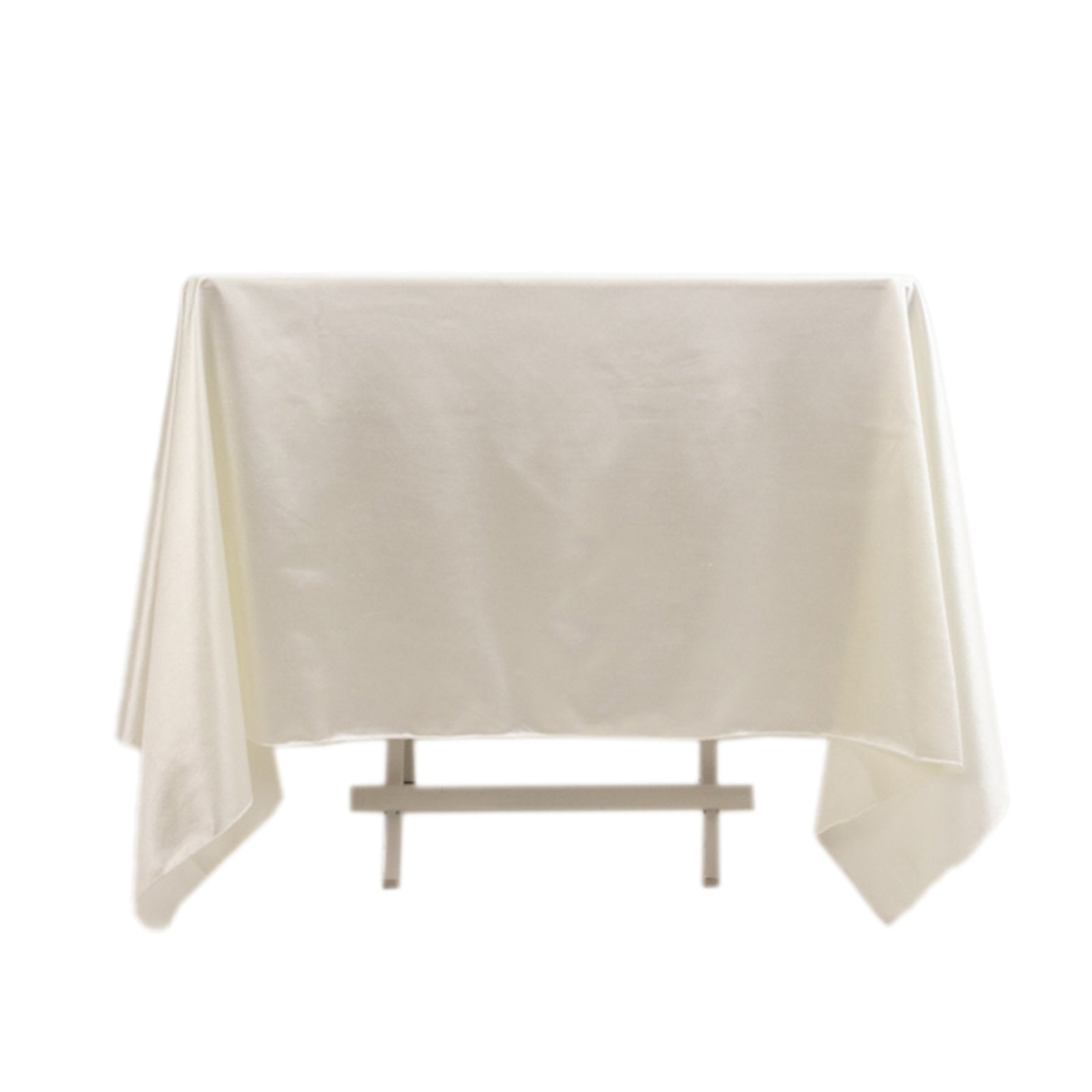Wrinkle-Free & Stain-Resistant Shimmer Pearl White 70x70 Premium Scuba Square Tablecloth for Weddings and Parties