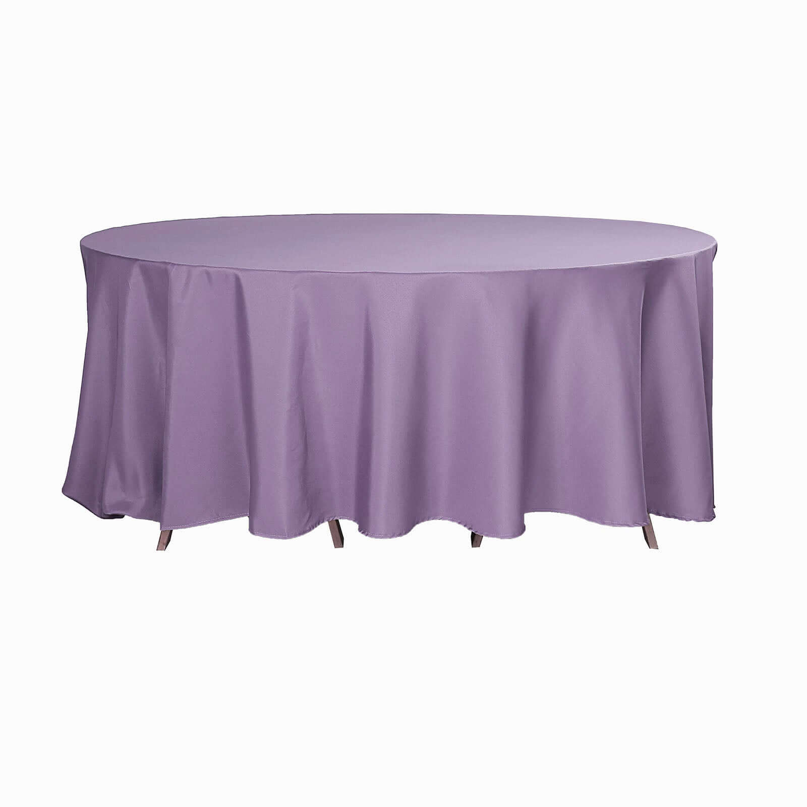 Seamless Wrinkle-Resistant Violet Amethyst 120' Polyester Round Tablecloth - Ideal for Events