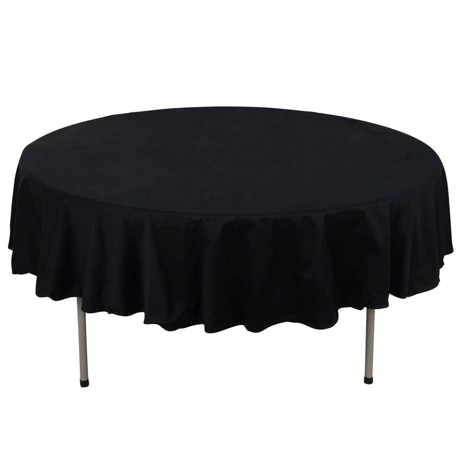 100% Cotton 90 Round Tablecloth Black Linen - Soft & Breathable Table Cover