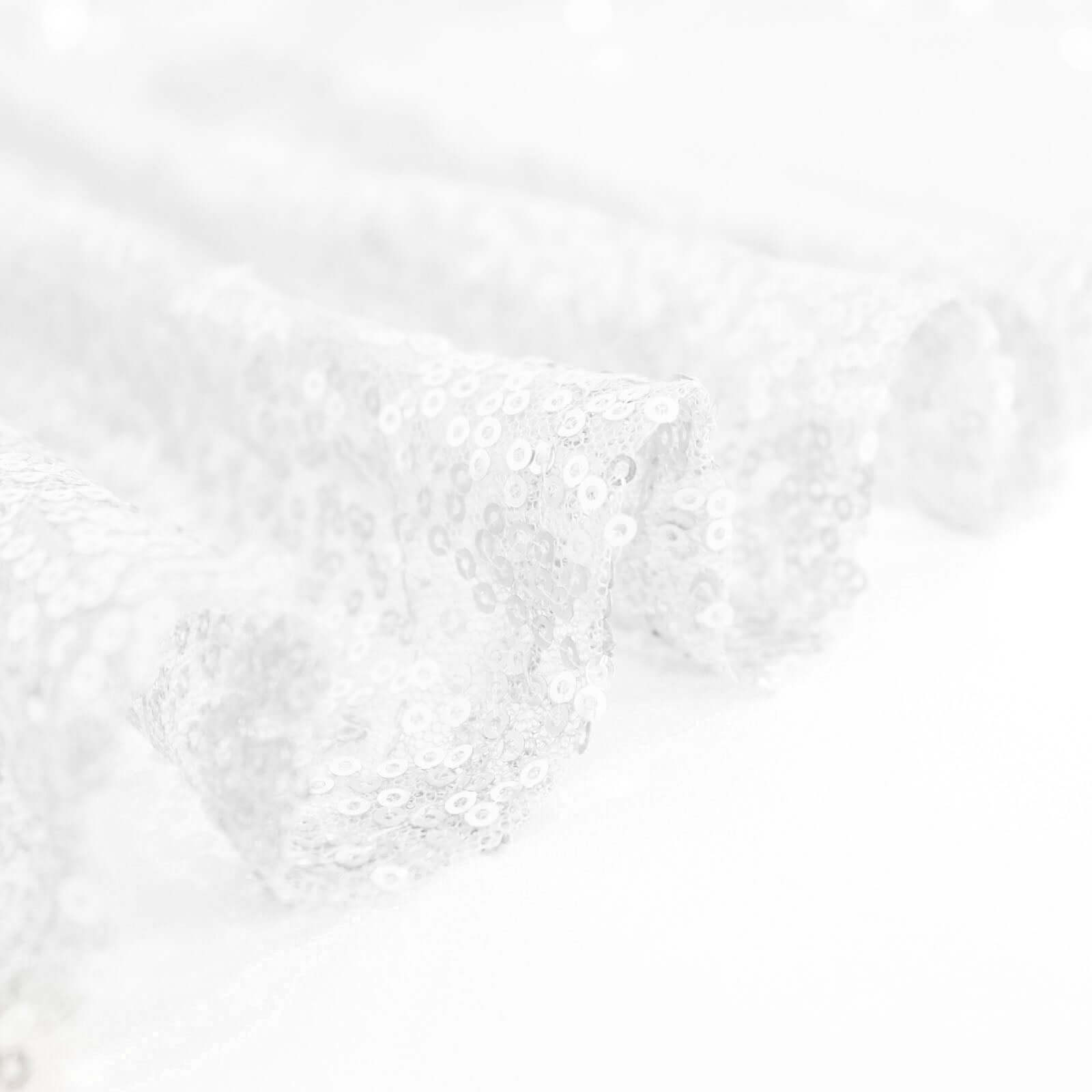 White Seamless Glittering 120 Round Sequin Tablecloth for Elegant Events