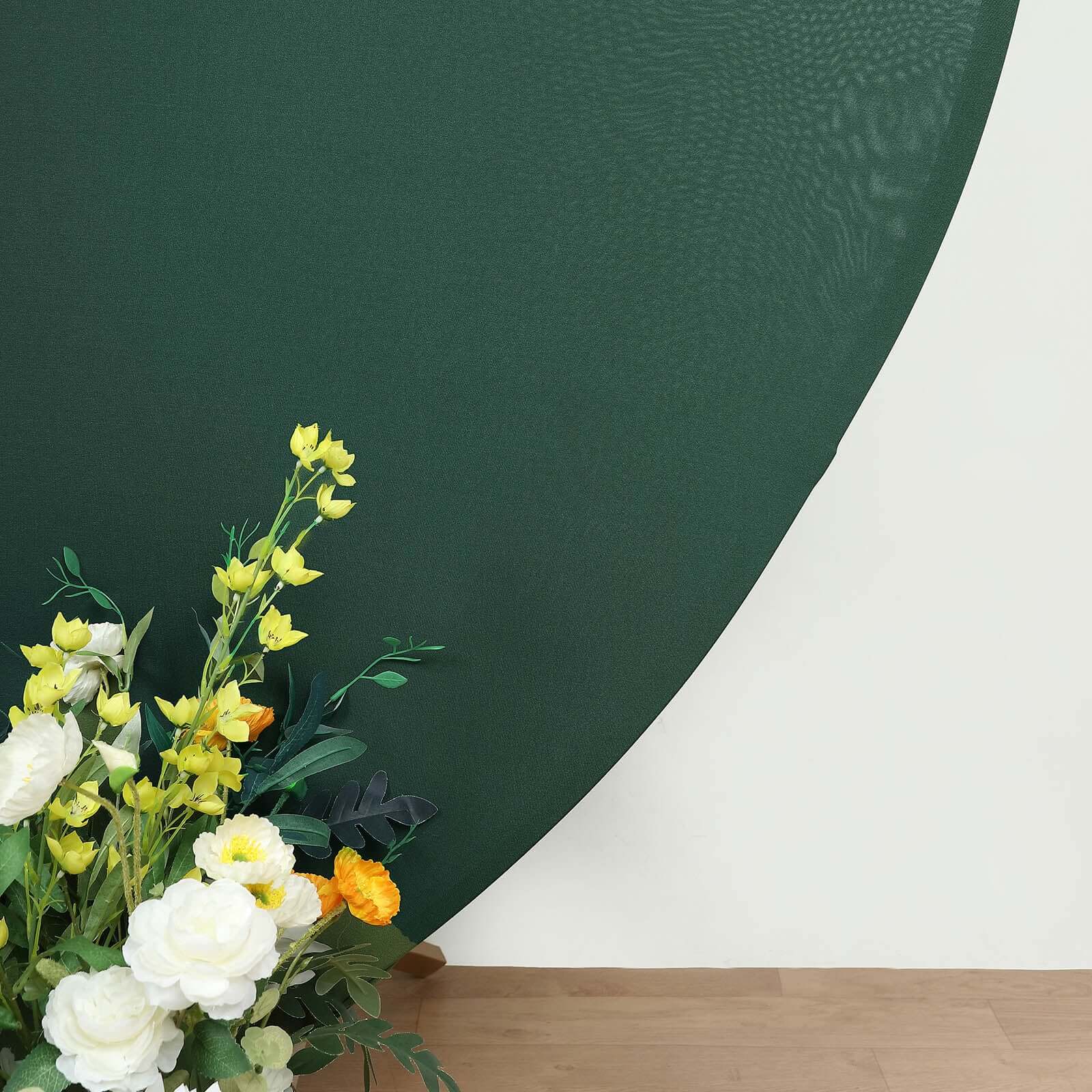 Get This 7.5ft Double - Sided Matte Hunter Emerald Green Spandex Round Party Backdrop Cover Now