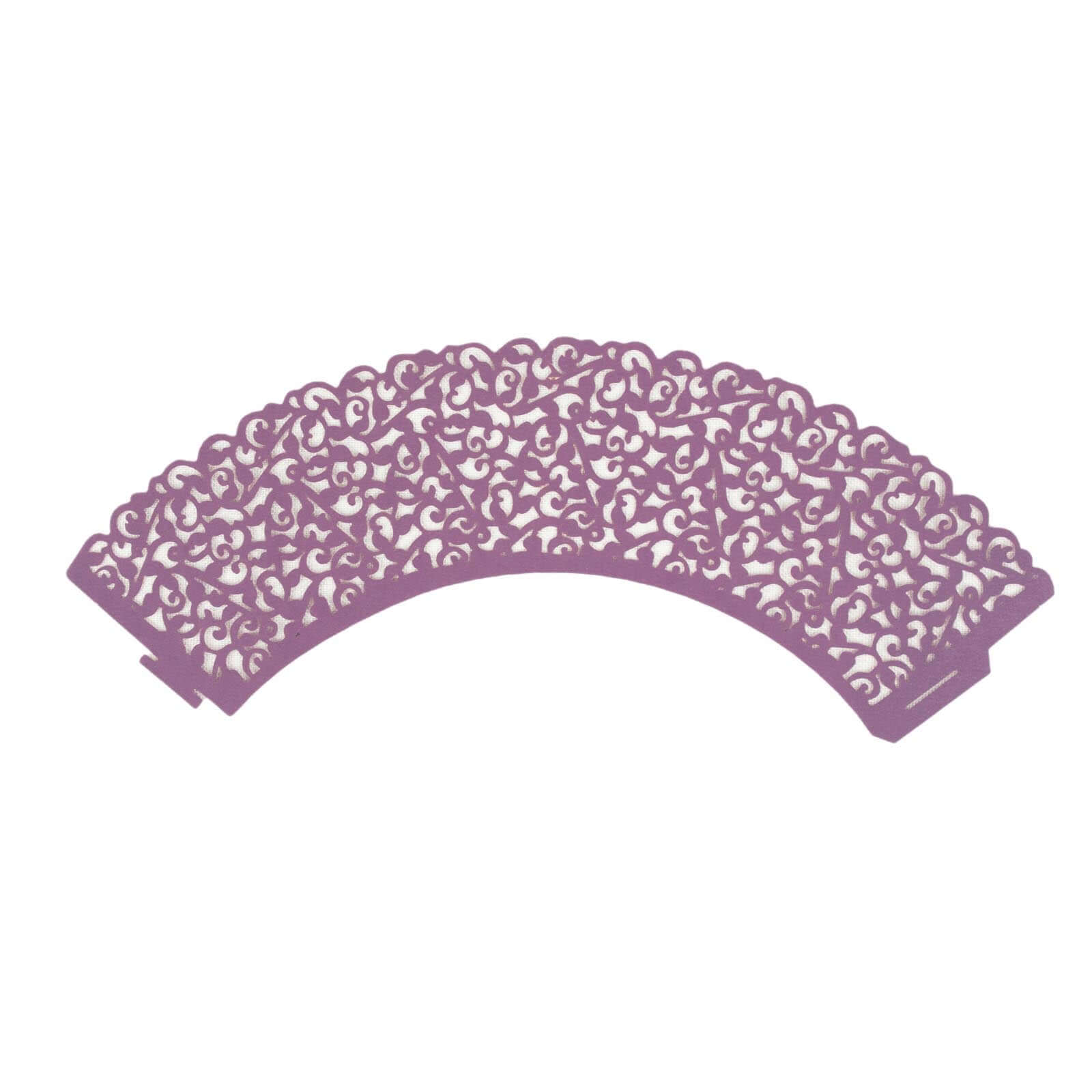 25-Piece Purple Lace Laser-Cut Paper Cupcake Wrappers for Event Baking