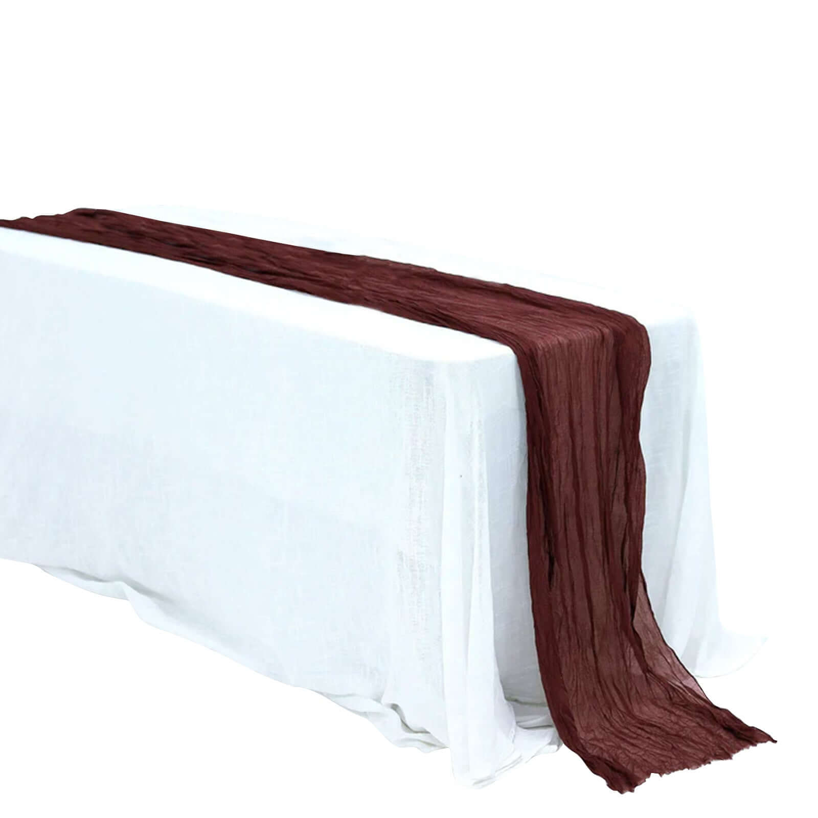 Hot Sale! 10ft Burgundy Gauze Cheesecloth Table Runner - Rustic Boho Style