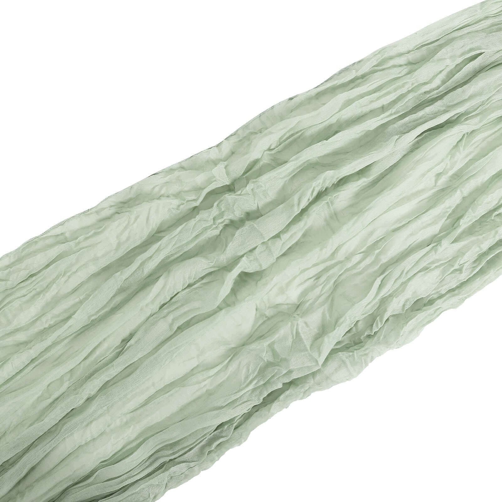 Hot Sale! Rustic Boho Style Sage Green Gauze Cheesecloth 10ft Table Runner for Weddings and Events