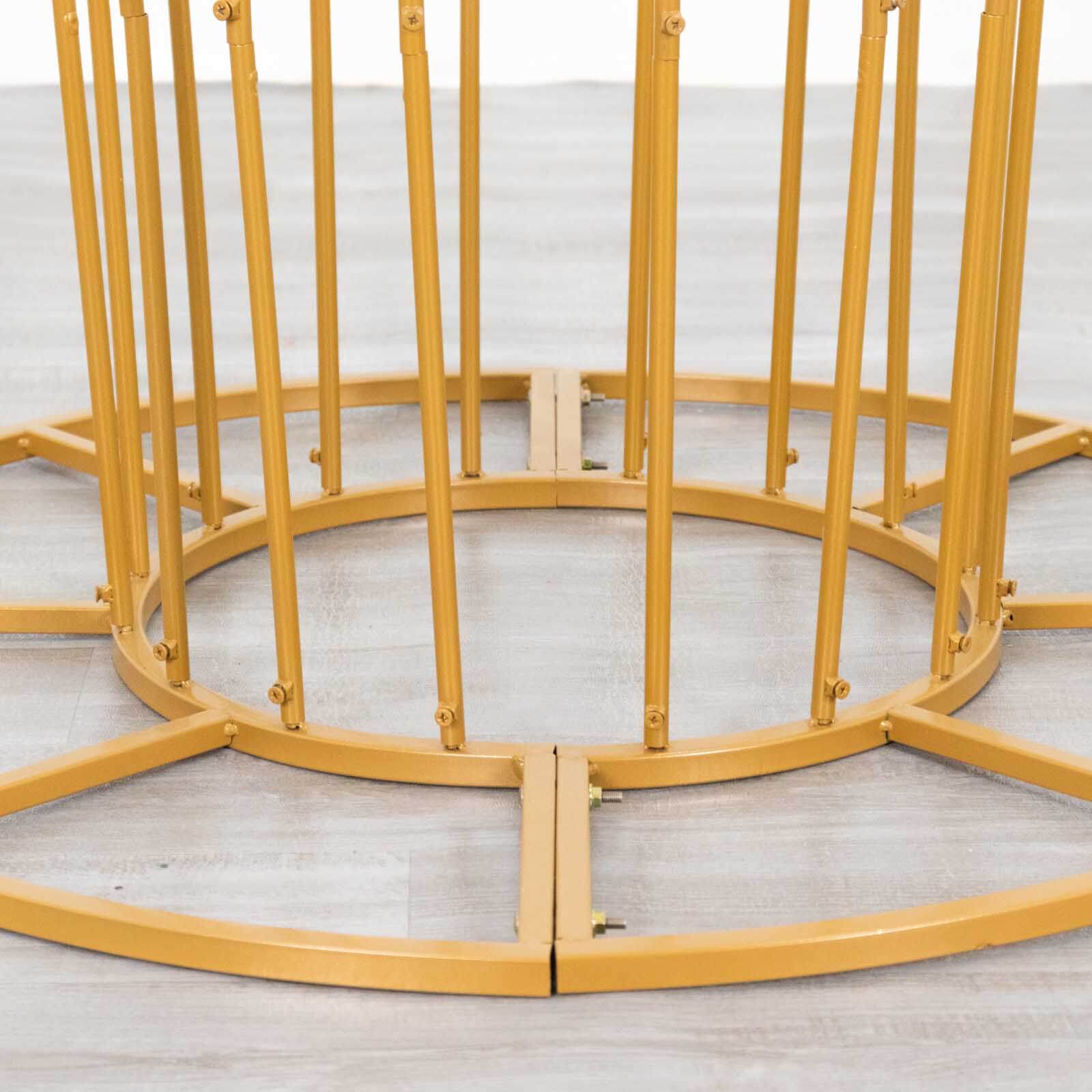 6.5ft Gold Blossom-Style Metal Floor Standing Wedding Floral Display Stand