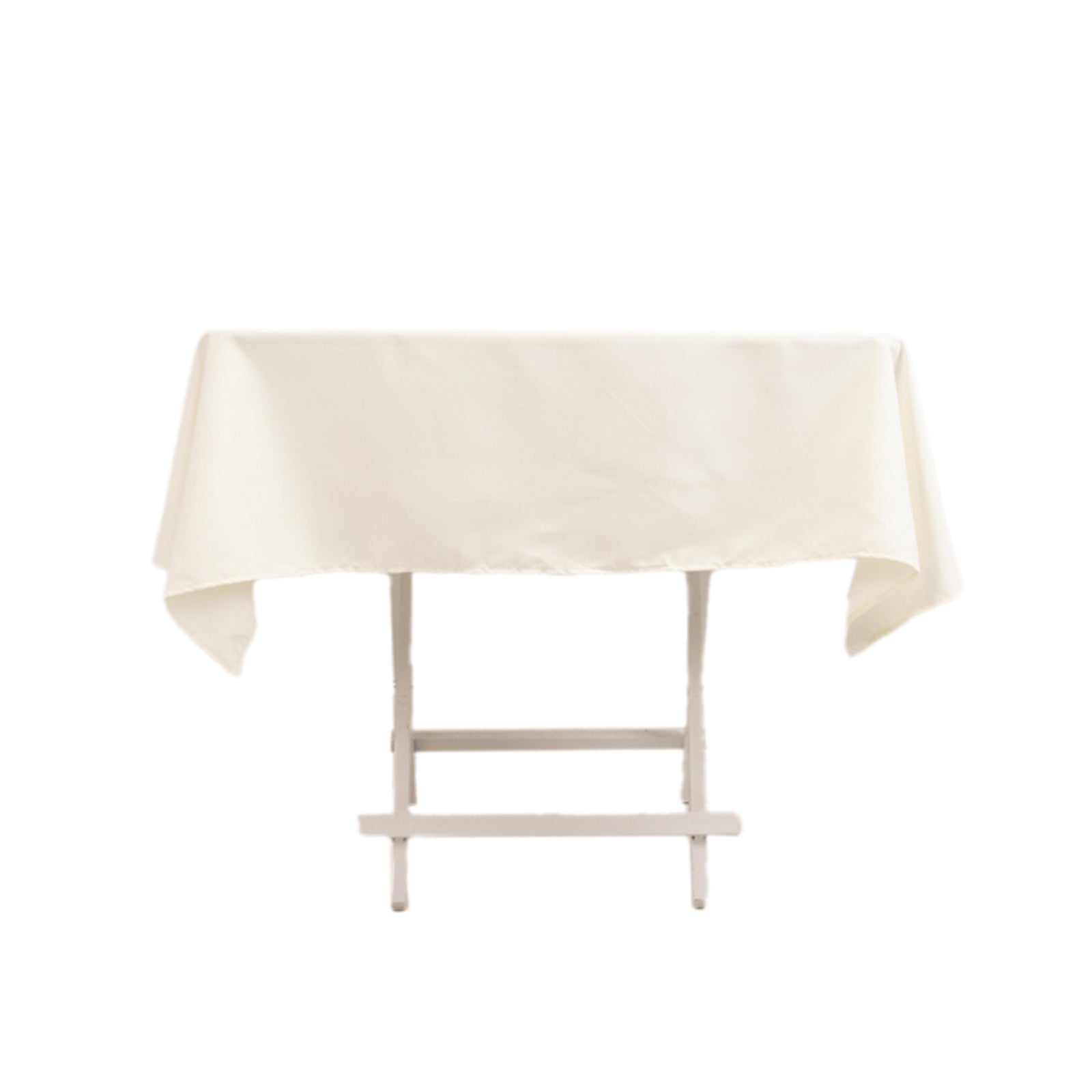 Wrinkle-Resistant Ivory Cotton Blend 54x54 Square Tablecloth for Various Events