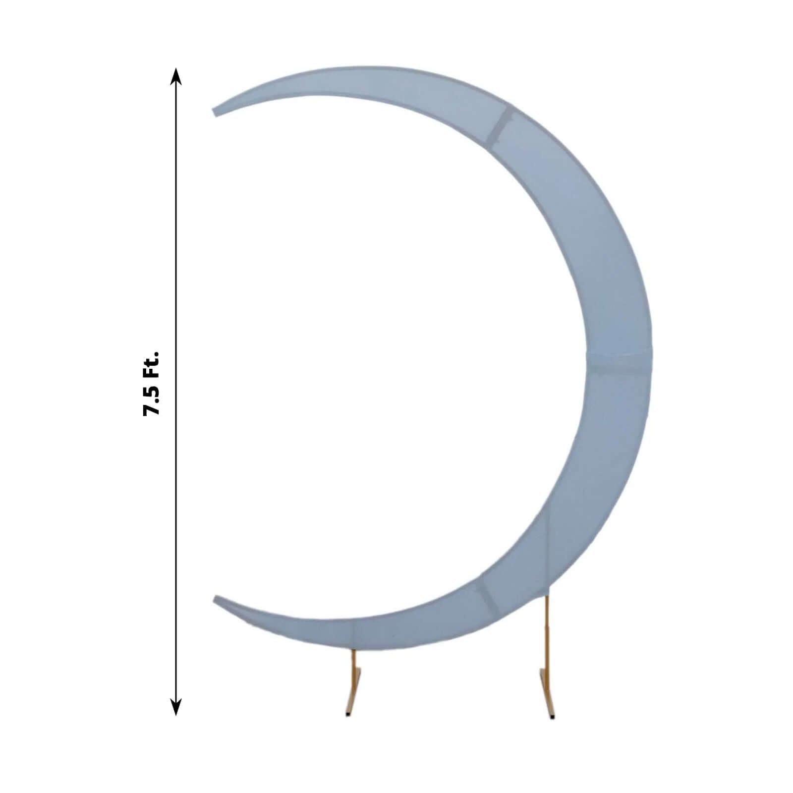 Custom-Fit 7.5ft Dusty Blue Spandex Cover for Crescent Moon Wedding Arch
