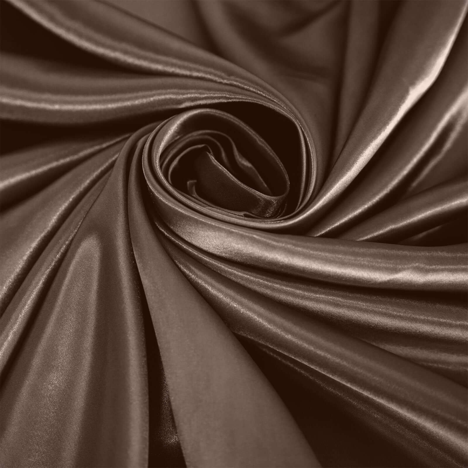 Stylish Chocolate Satin 120-Inch Round Seamless Tablecloth