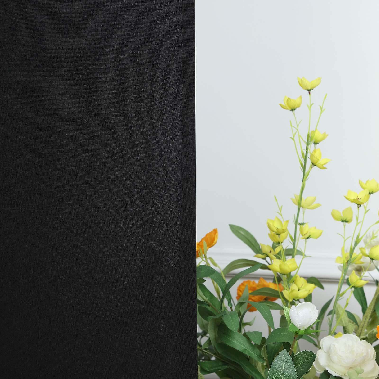 Custom Fitted 7ft Matte Black Spandex Half Moon Chiara Backdrop Stand Cover for Wedding Arch