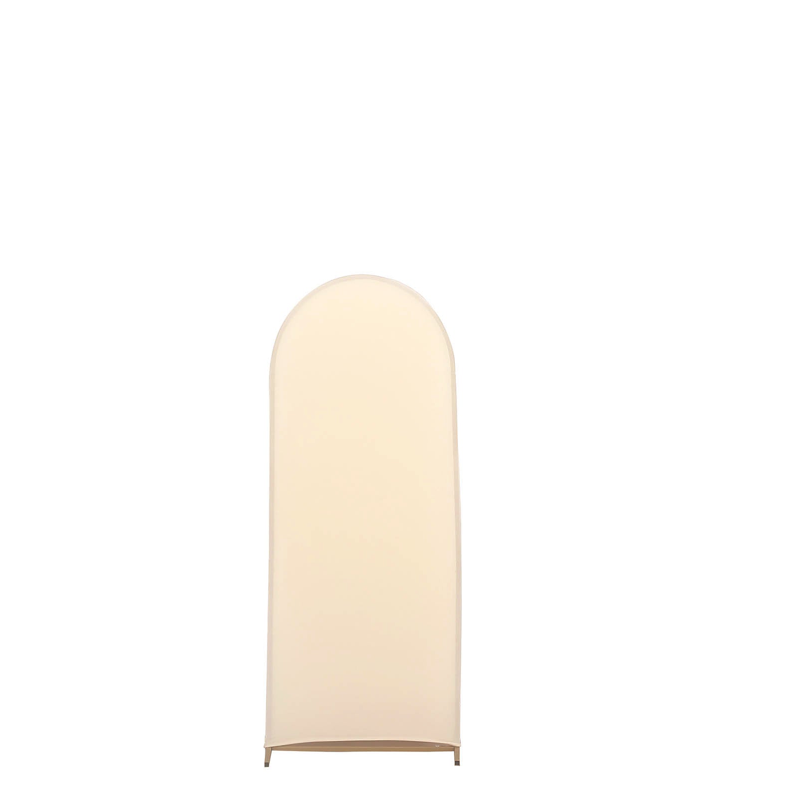 Hot Sale! Set of 4 Matte Beige Spandex Fitted Covers for Round Top Chiara Wedding Arch Stands in 4 Sizes