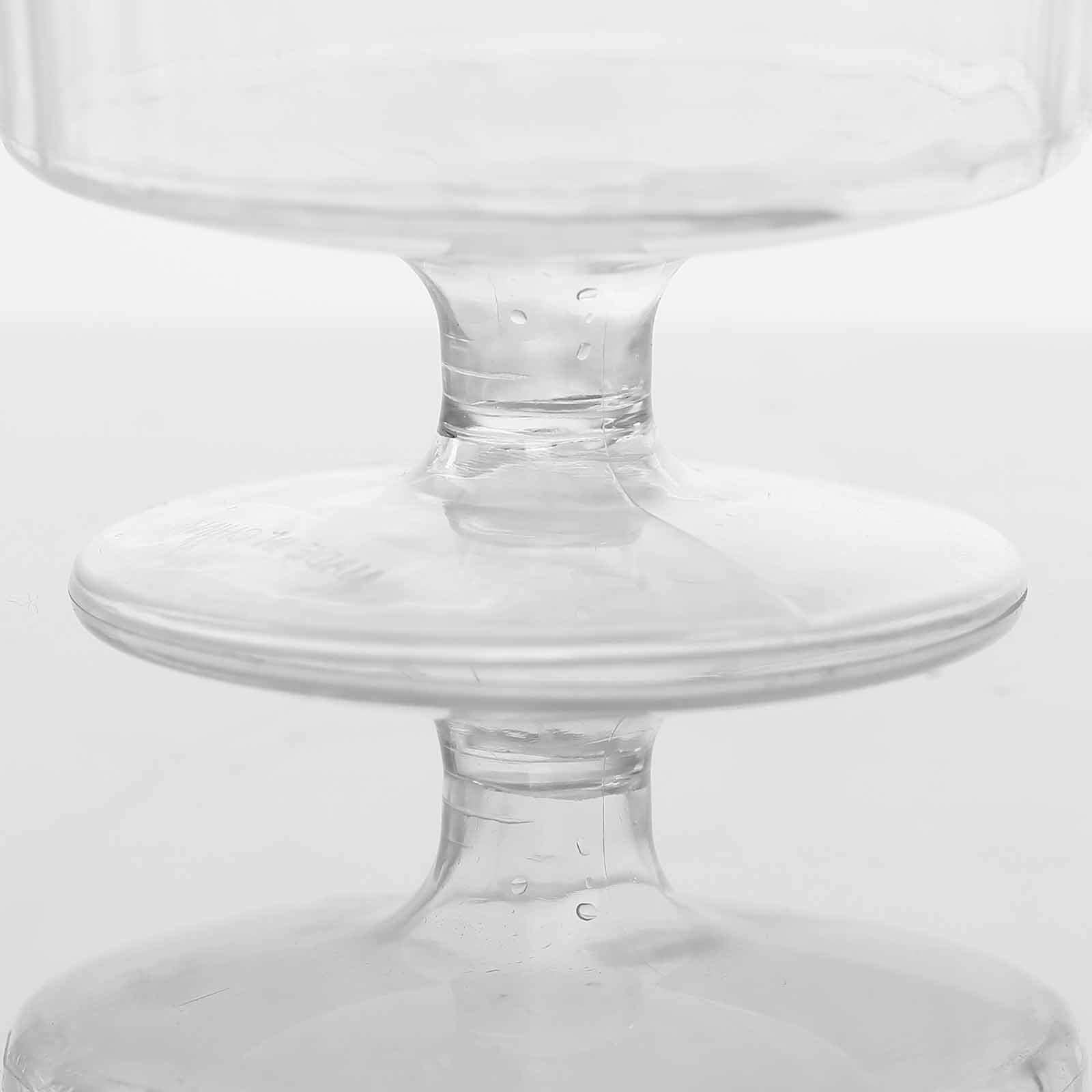 12-Piece Set of Clear Short Stem Plastic Wine Glasses - 8oz Durable Disposable Drinkware