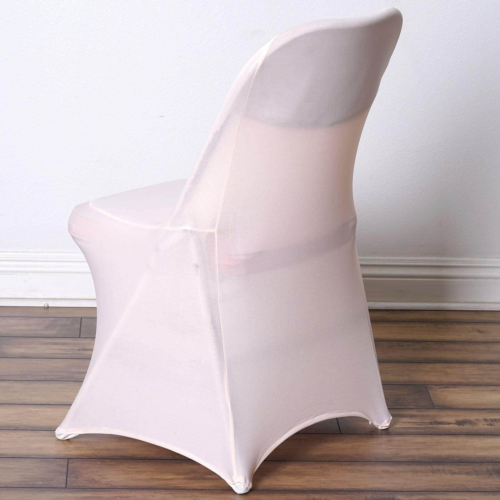Reusable & Wrinkle-Resistant 160GSM Blush Stretch Spandex Fitted Slipcover for Folding Chairs