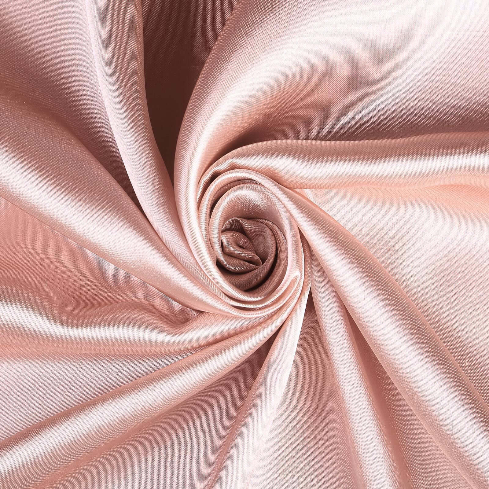 Durable Dusty Rose Satin Self - Tie Chair Cover for Folding, Dining & Banquet Chairs
