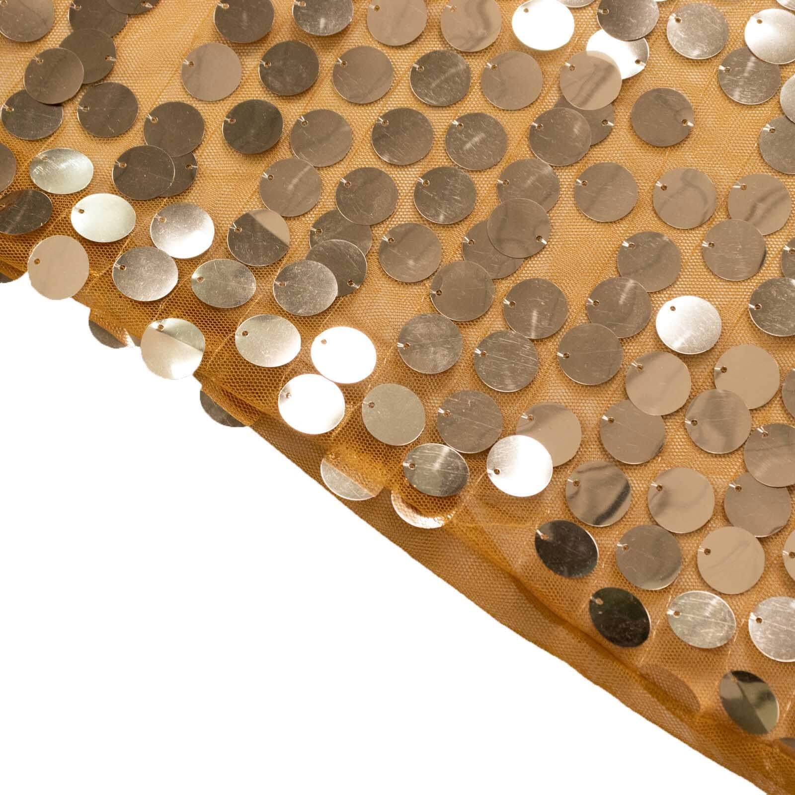 5ft Sparkly Gold Sequin Fitted Cover for Round Top Wedding Arch - Premium Deal
