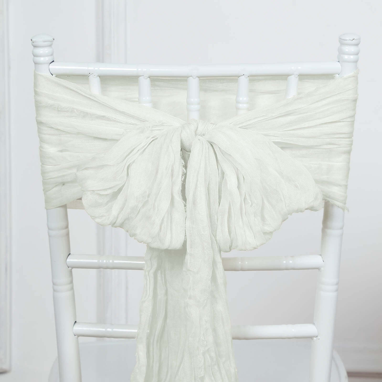 Special Offer! 5-Piece Ivory Cheesecloth Gauze Chair Sashes for Boho Weddings & Gatherings