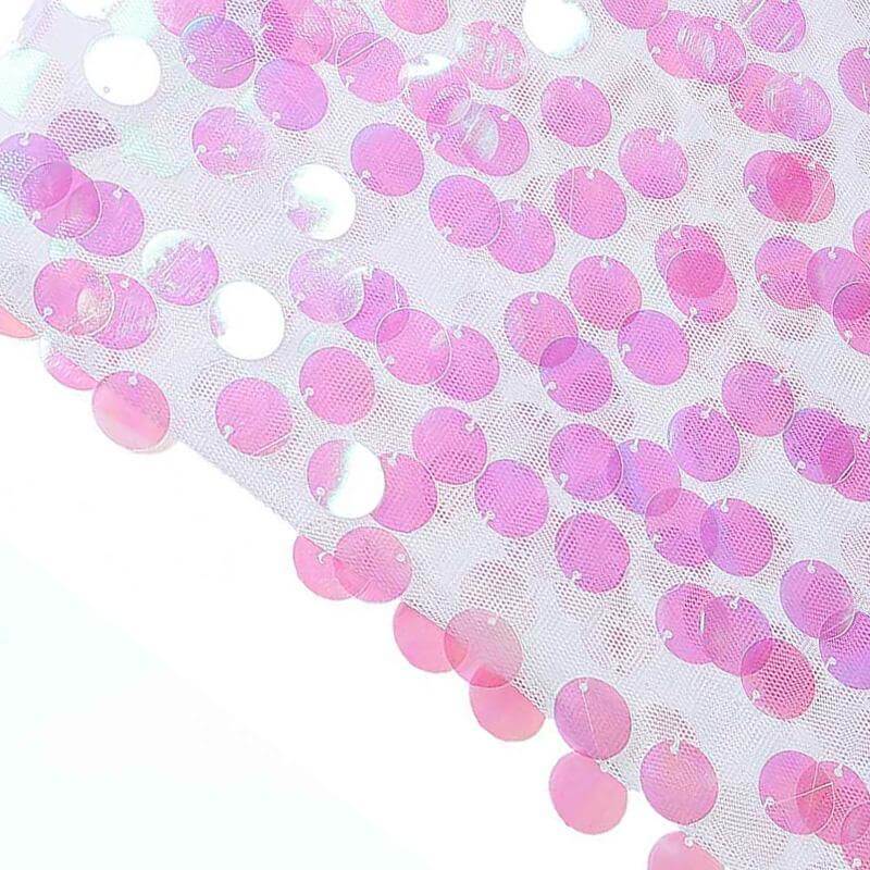 5-Piece Set of 13x10 Iridescent Payette Sequin Chair Sash Bands for Weddings & Events