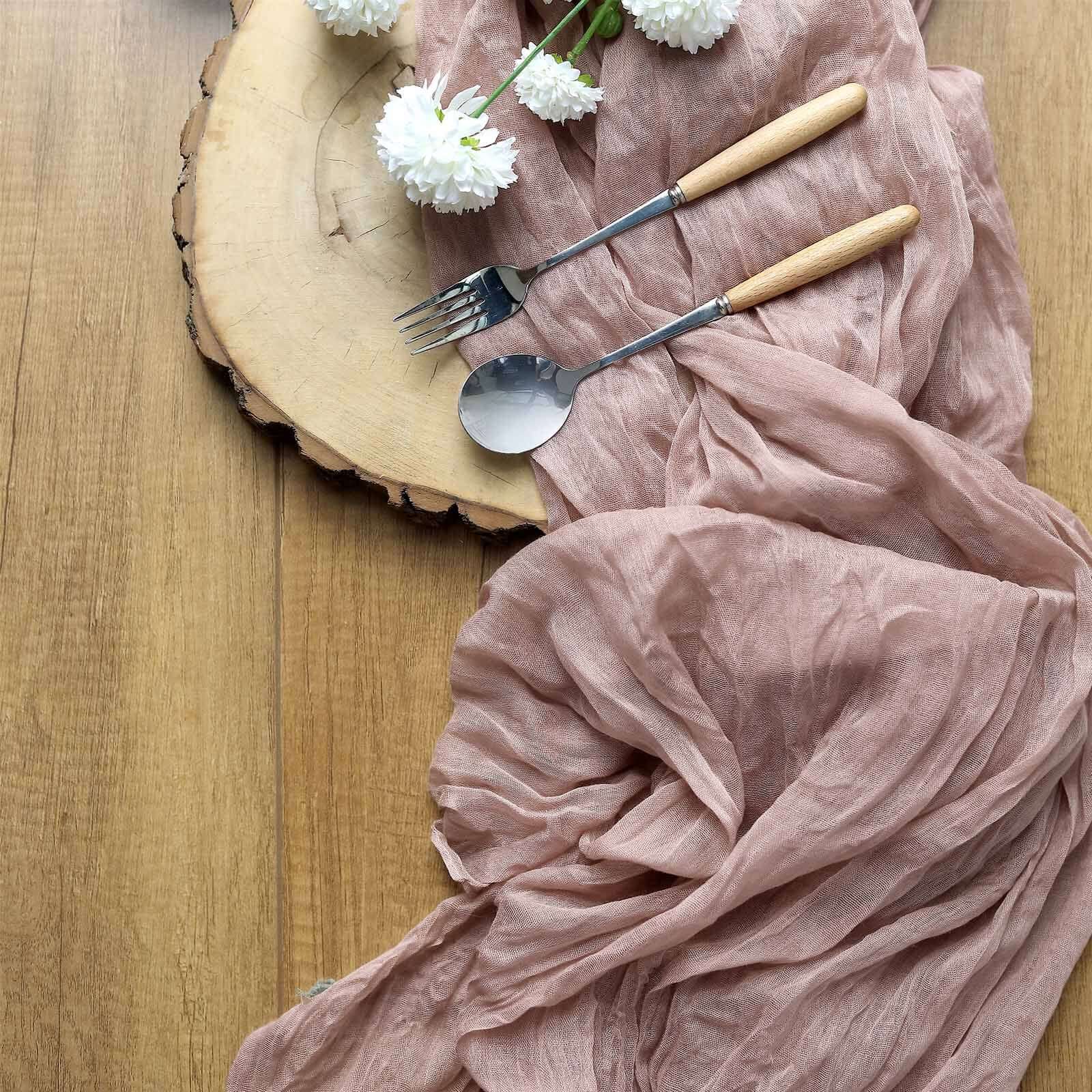 Get This Rustic Boho Style 10ft Dusty Rose Gauze Cheesecloth Table Runner