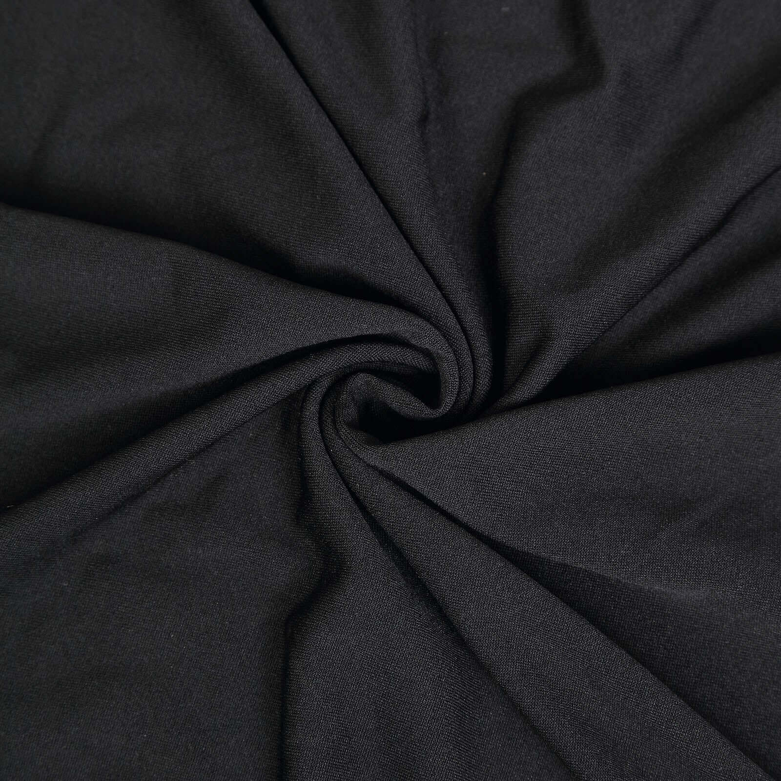 Custom Fitted 7ft Matte Black Spandex Half Moon Chiara Backdrop Stand Cover for Wedding Arch