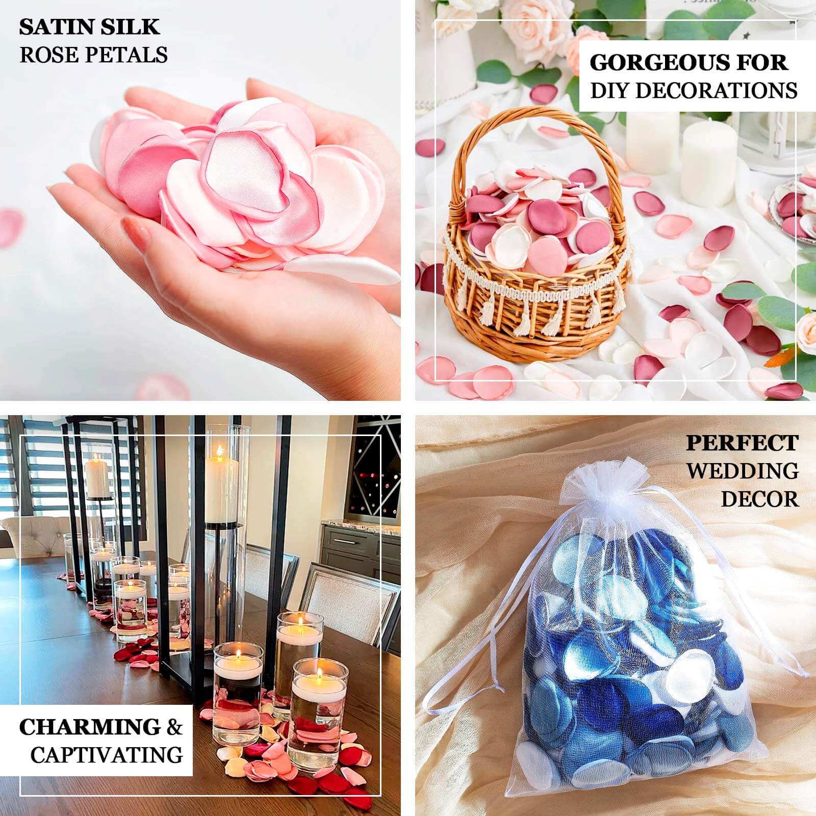 Get 400-Pack Satin Rose Petal Confetti Mix in Blush Tones for Decorative Events
