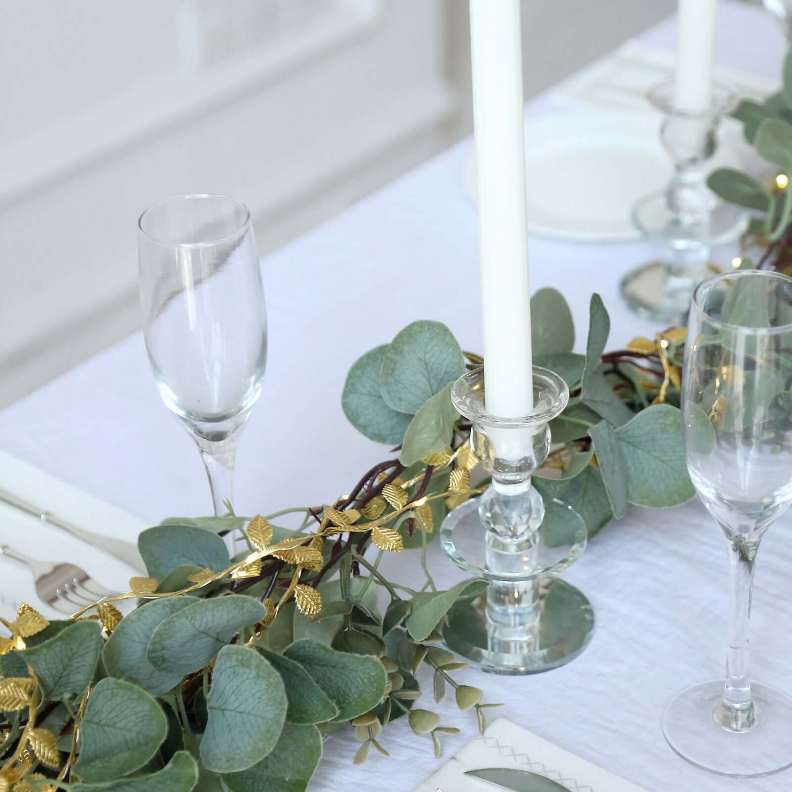 Hot Sale! 40 LED 15ft Battery-Operated Metallic Gold Rose Leaf Garland String Lights, Warm White