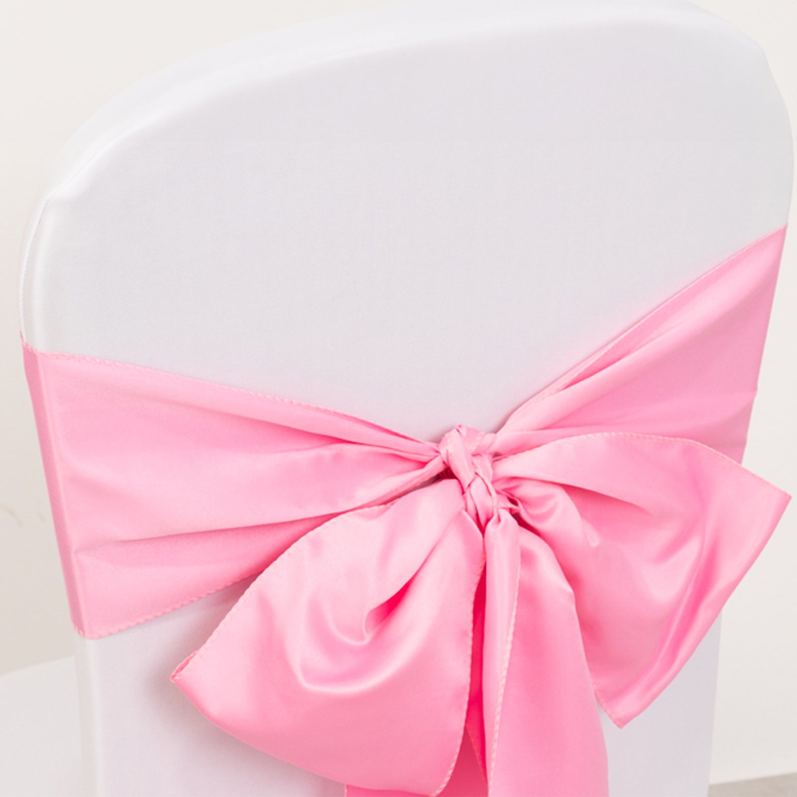 Set of 5 Pink Lamour Satin 6x106 Chair Sashes - Stylish Reusable Decor