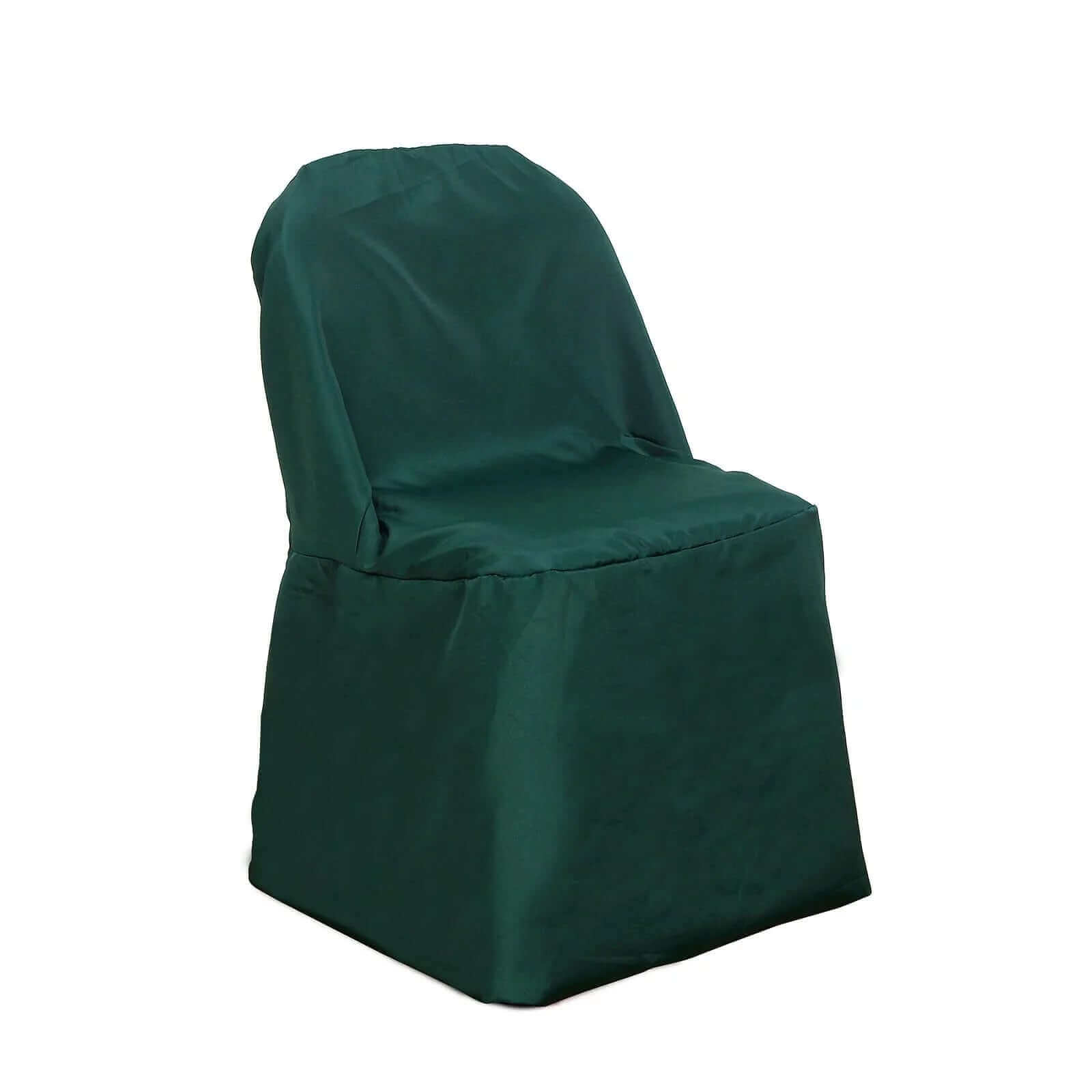 Hot Deal! 10-Piece Polyester Slip-On Chair Covers in Hunter Emerald Green, Wrinkle & Stain Resistant
