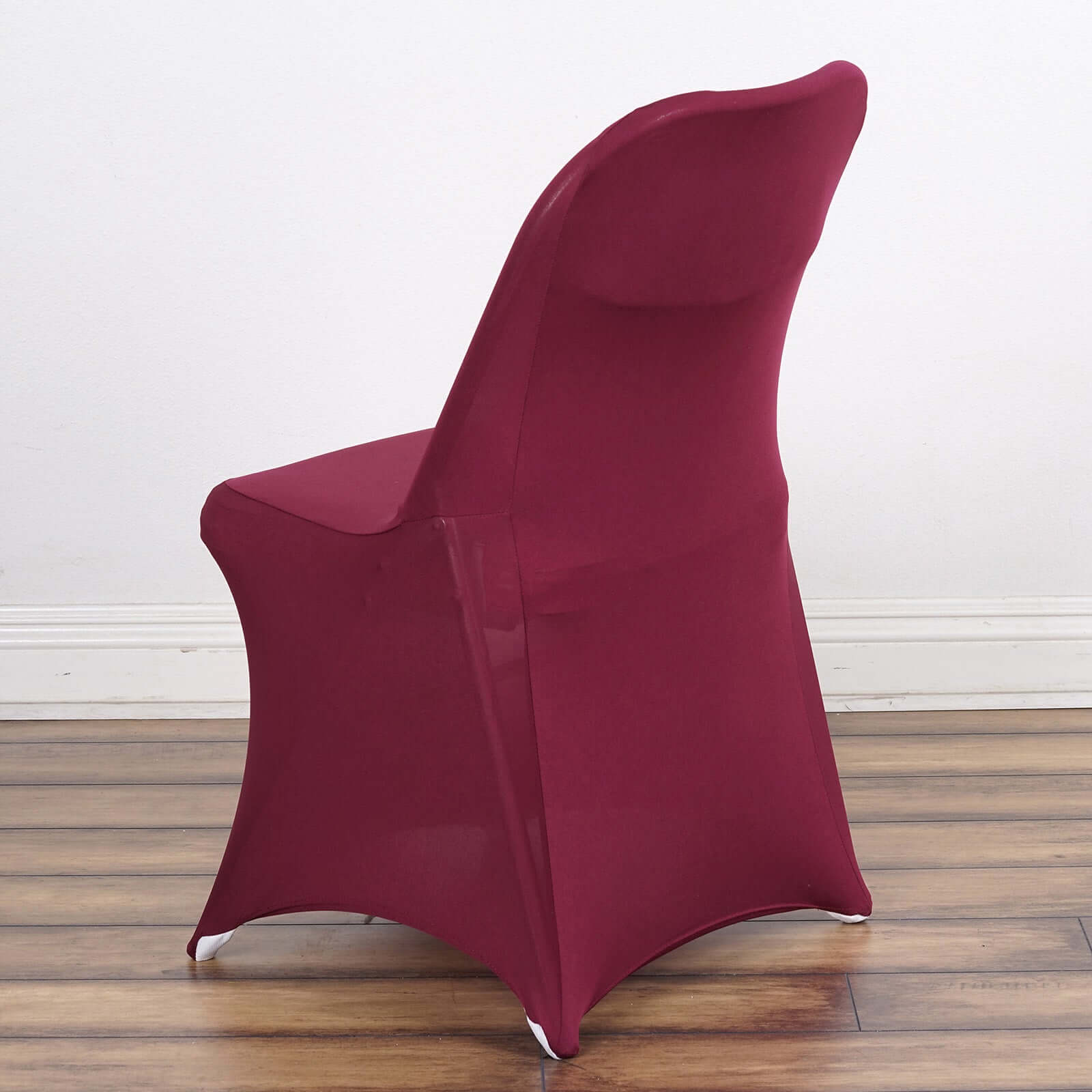 Reusable & Wrinkle-Resistant 160GSM Burgundy Spandex Stretch Slipcover for Folding Chairs