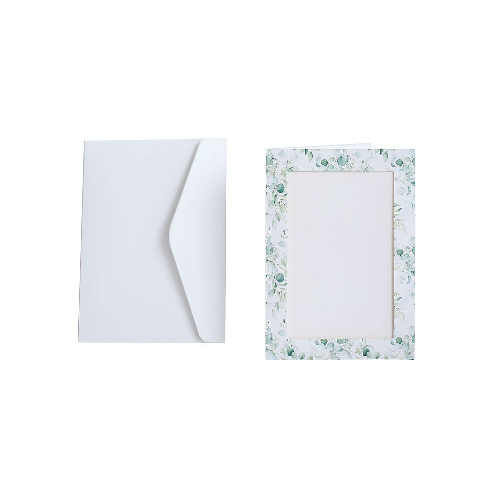 25-Pack White & Green Eucalyptus Leaves Design Thank You Cards with Envelopes for Parties and Milestones, 3.5x5.5