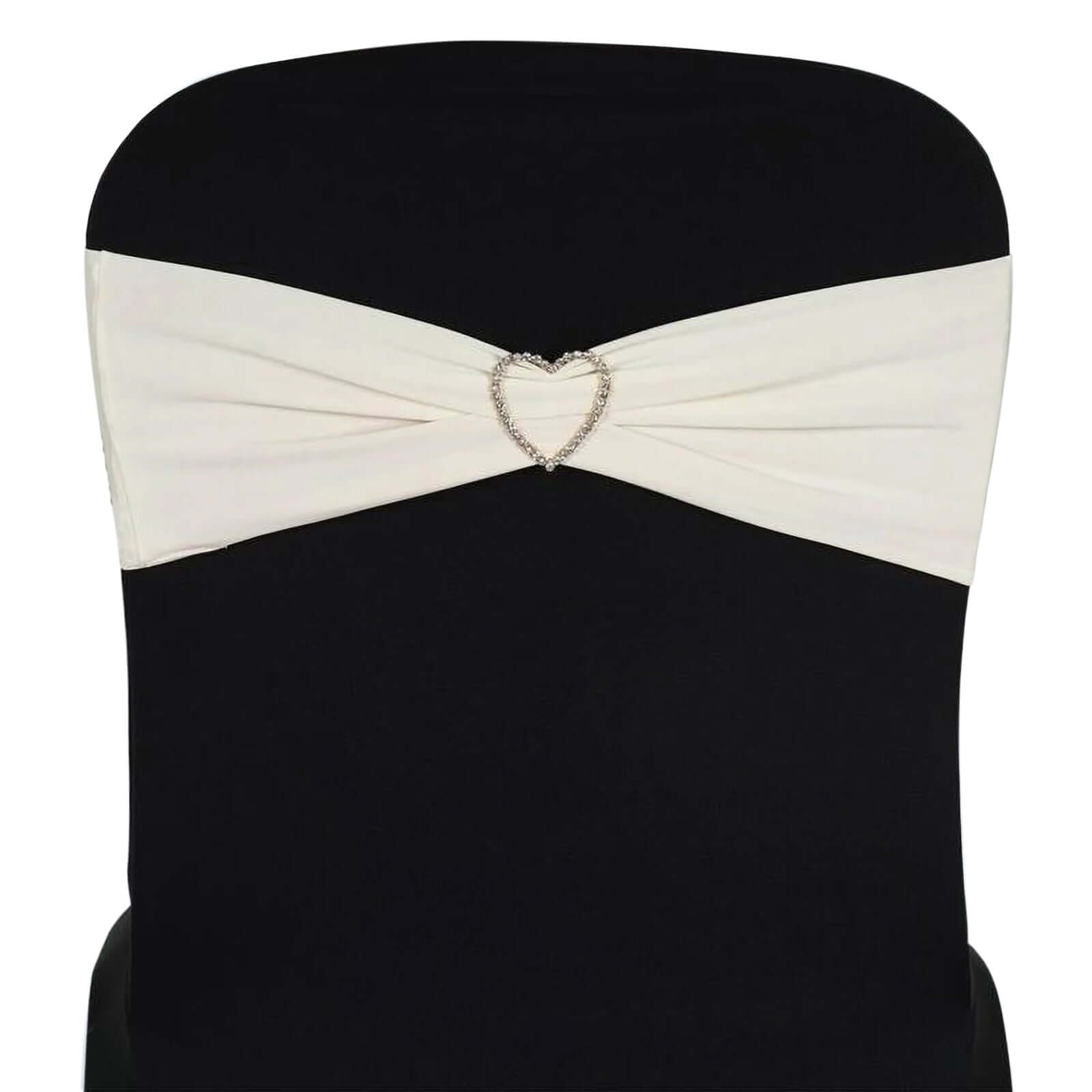 Ivory Stretch Spandex Chair Sashes Pack of 5 - Heavy - Duty 5x12