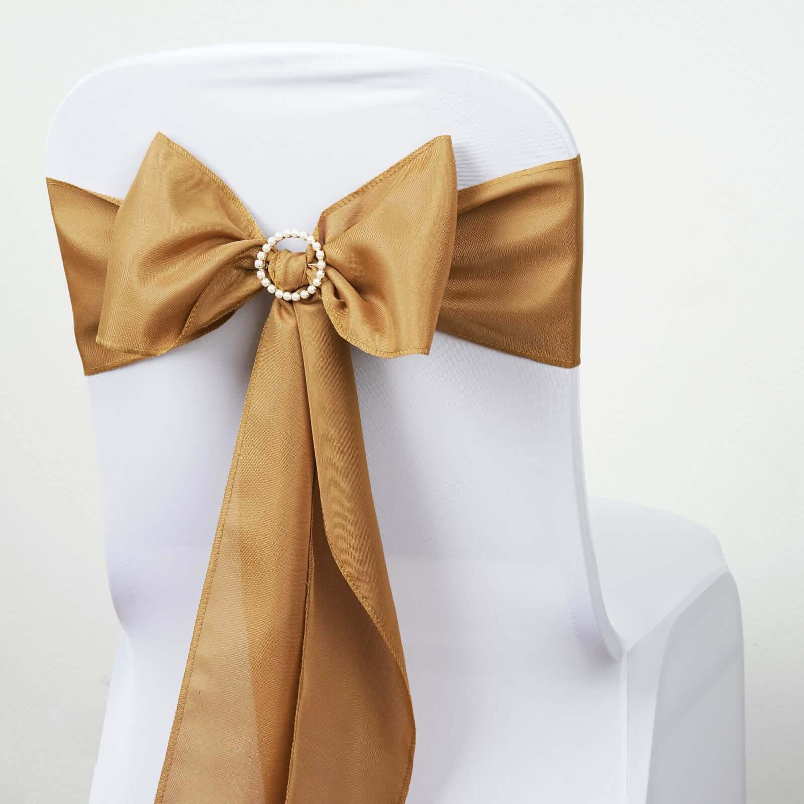 5 - Piece Gold Polyester Chair Sashes for Elegant Special Occasions