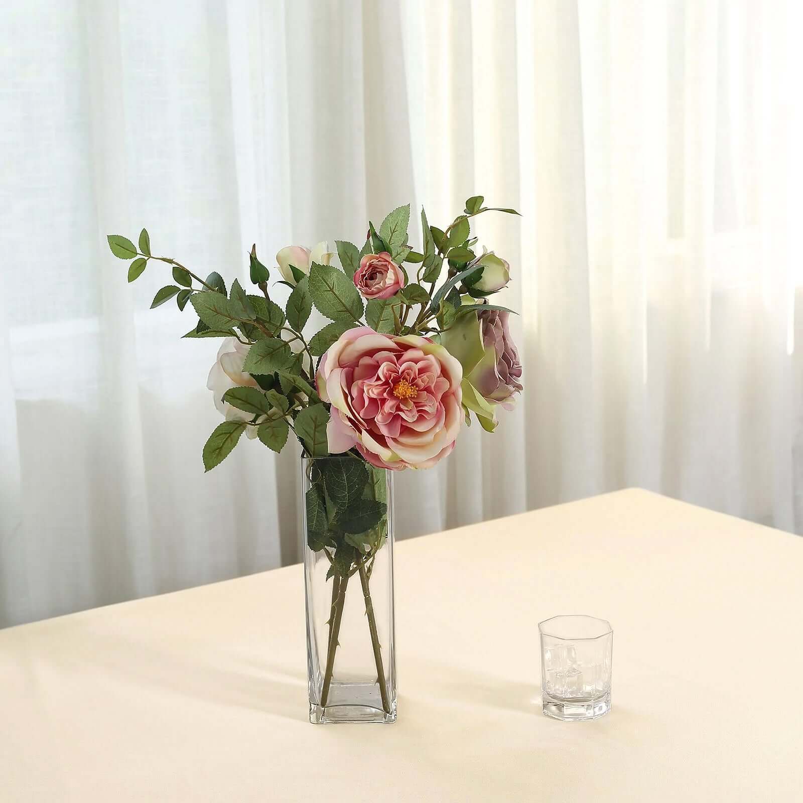 Beige 90x90 Polyester Square Tablecloth - Durable & Wrinkle-Resistant