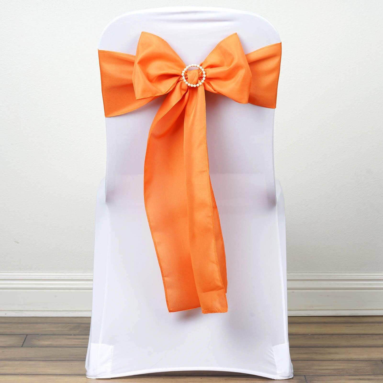 Hot Deal! 5-Pack Orange Polyester Chair Sashes 6x108
