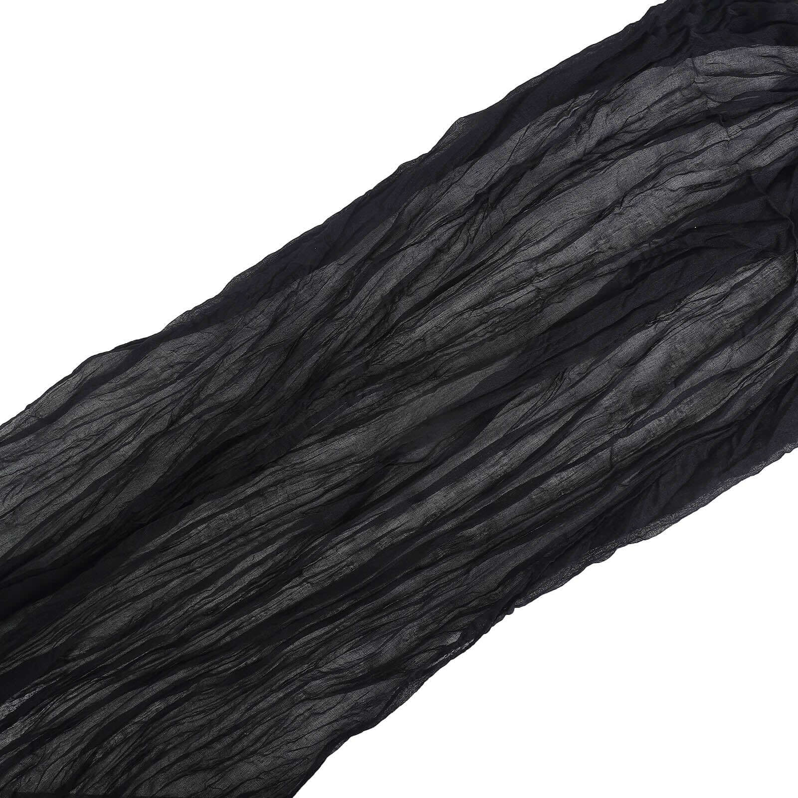 Hot! Soft & Rustic Boho Black Cheesecloth 10ft Table Runner