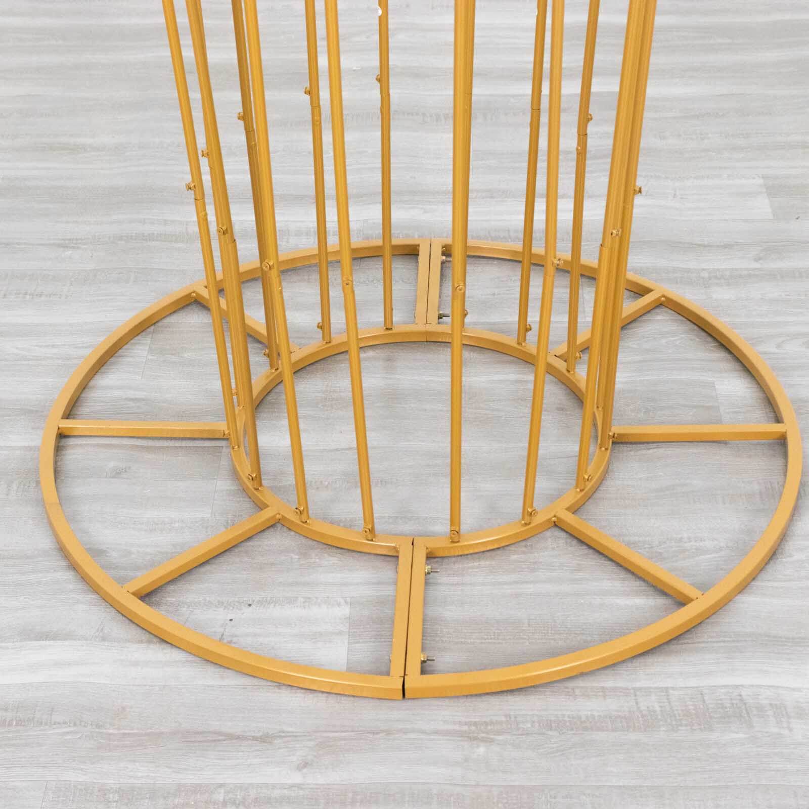 6.5ft Gold Blossom-Style Metal Floor Standing Wedding Floral Display Stand