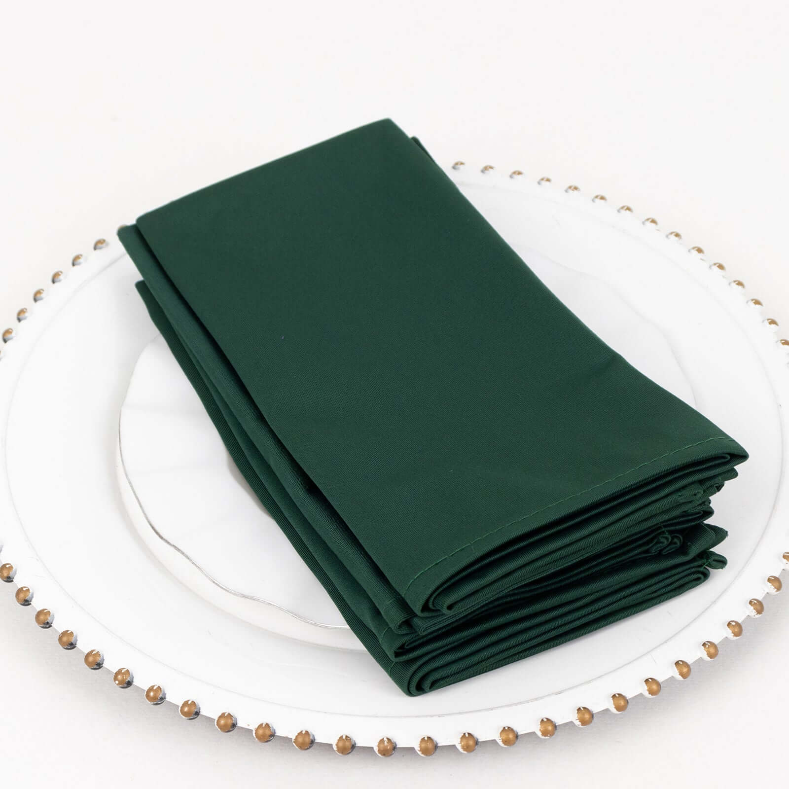 Premium 5-Pack 20x20 Scuba Dinner Napkins in Hunter Emerald Green - Durable, Reusable & Stain-Free