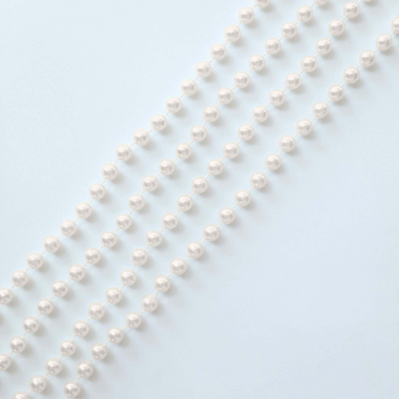 Ivory Faux Pearl Beaded 16-Foot Chair Back Garland Sash - Pre-Tied Gatsby Style for Chiavari Chairs
