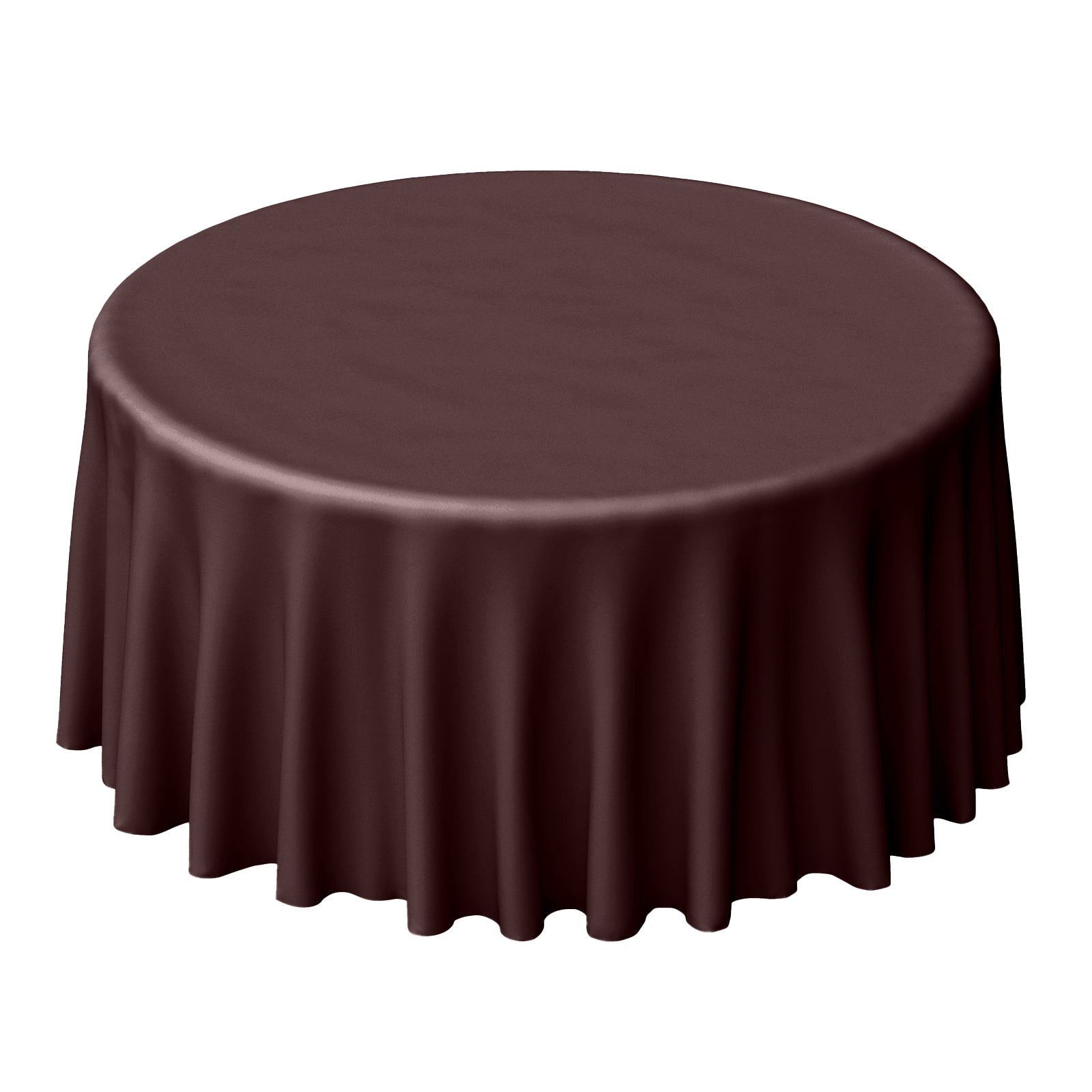 Chocolate 120-Inch Seamless Wrinkle-Resistant Polyester Round Tablecloth